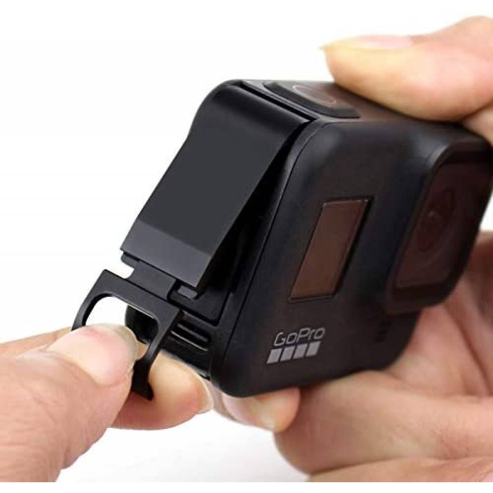 Remplazo tapa bateria GoPro Hero 9 GEPULY aluminio -Negro