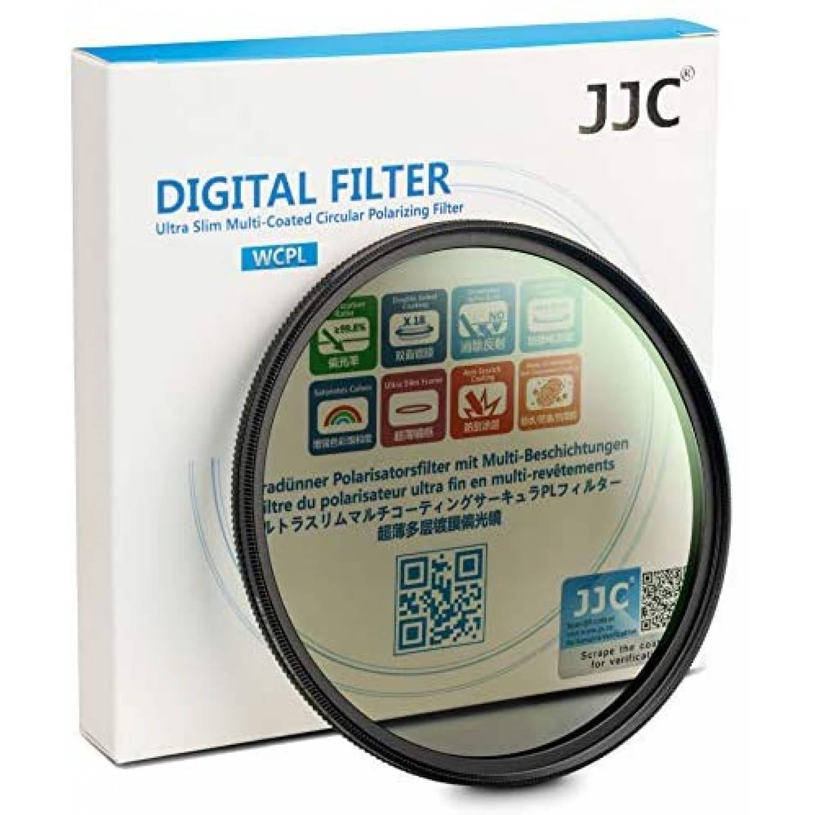 Filtro polarizador JJC 77mm HD para Canon circular -Negro