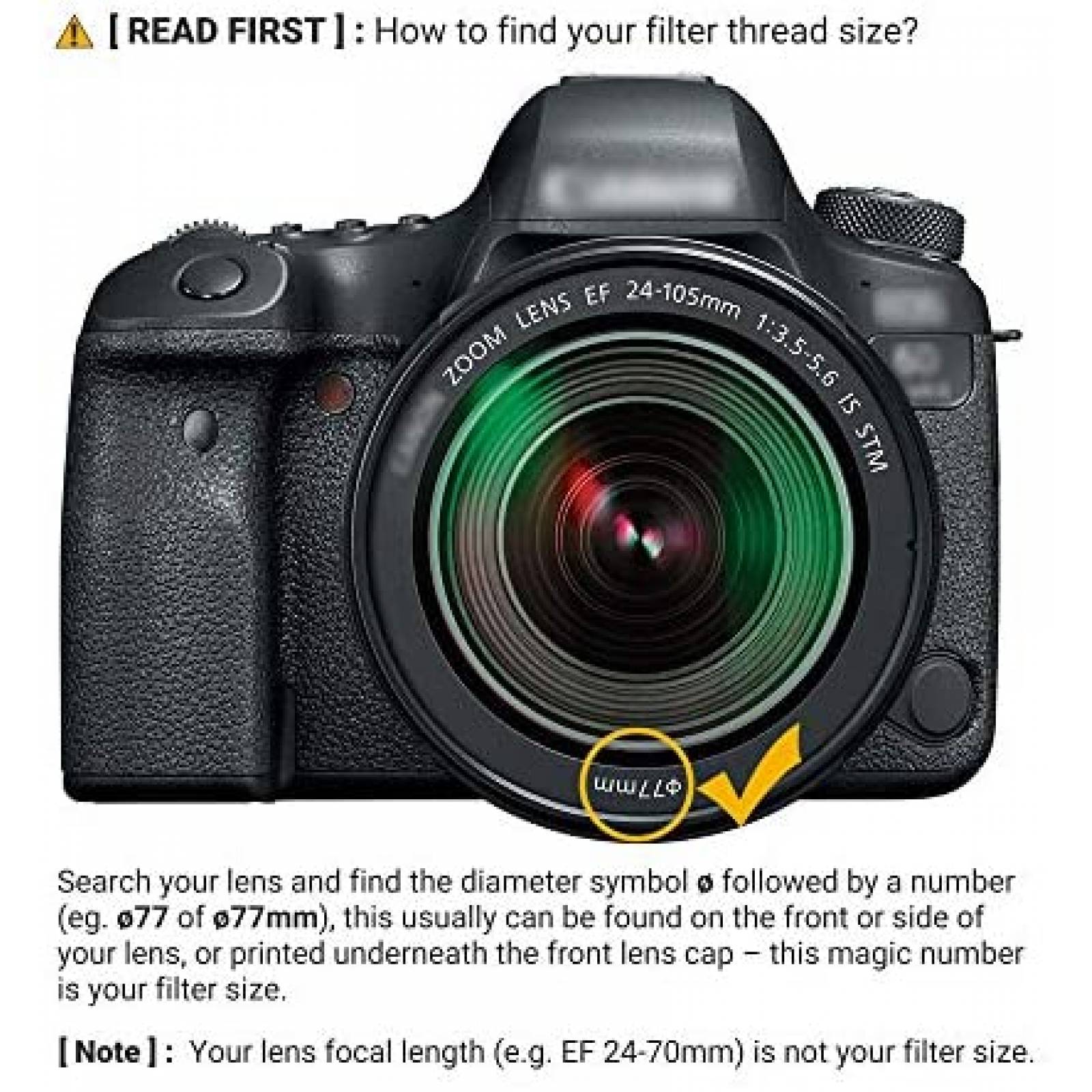 Filtro polarizador JJC 77mm HD para Canon circular -Negro