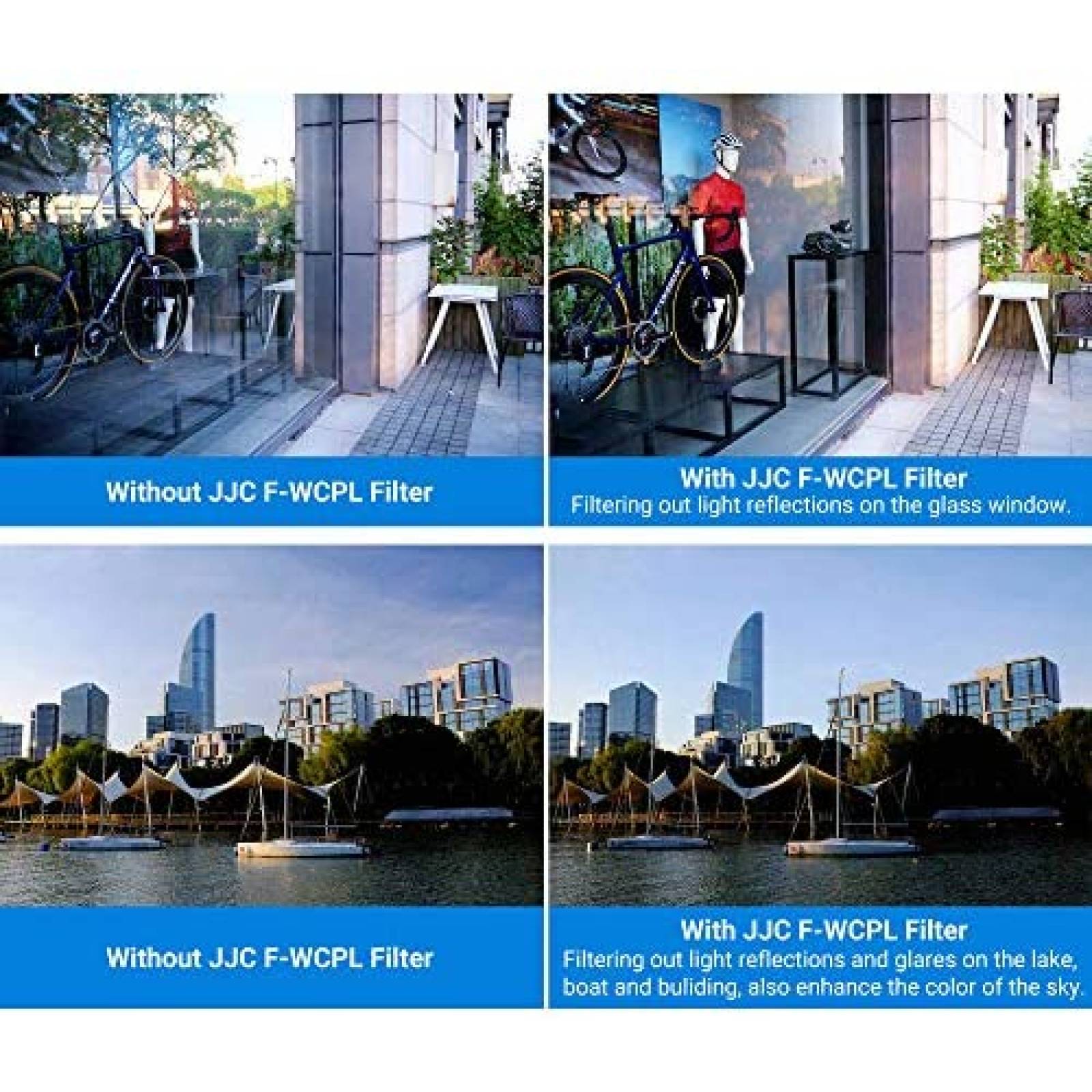 Filtro polarizador JJC 77mm HD para Canon circular -Negro