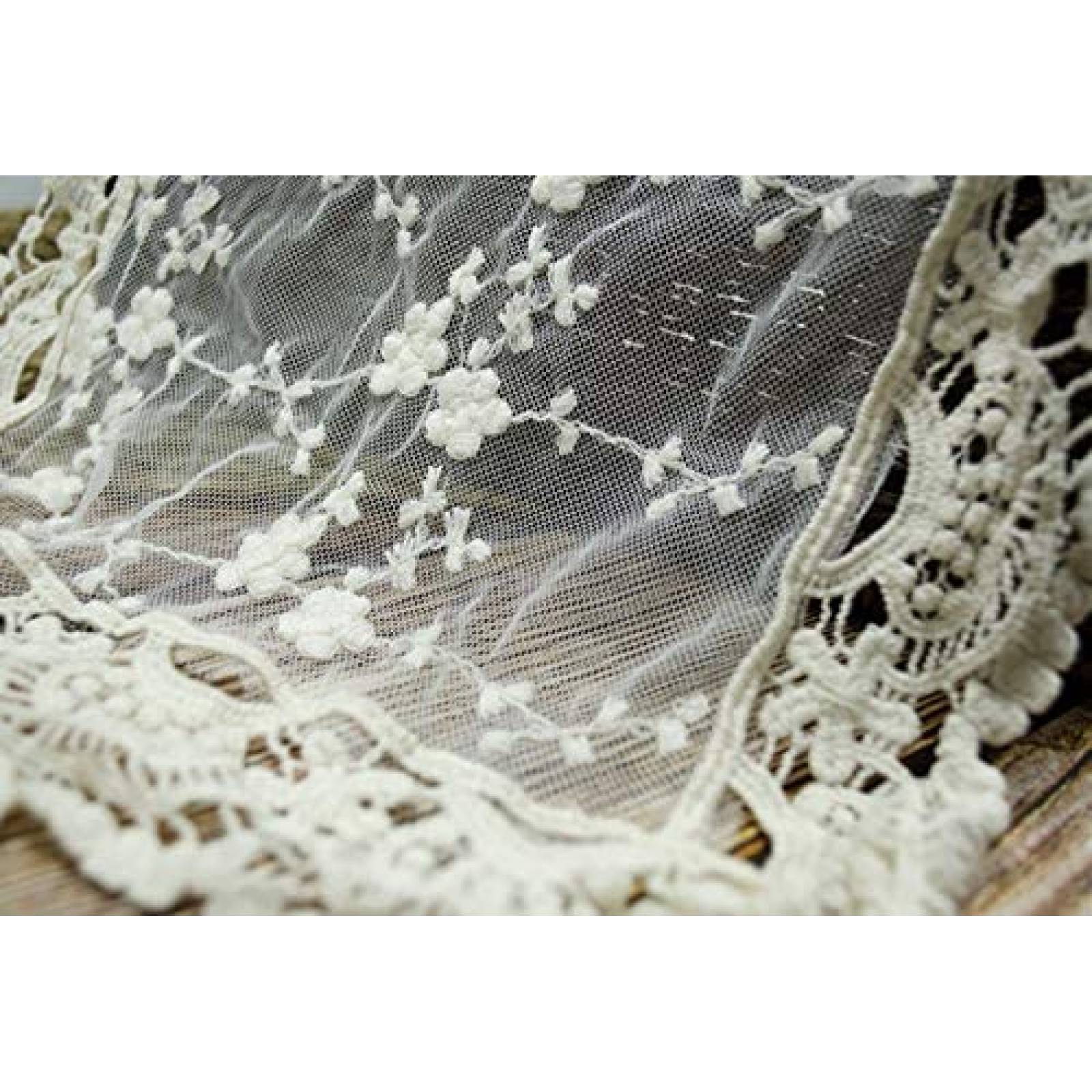 Manta Honra Encaje Suave Para Sesion Fotografica Bebe -Beige