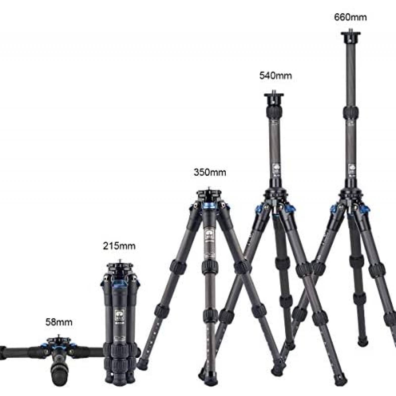 Mini tripode Sirui AM223 de fibra de carbono -Negro