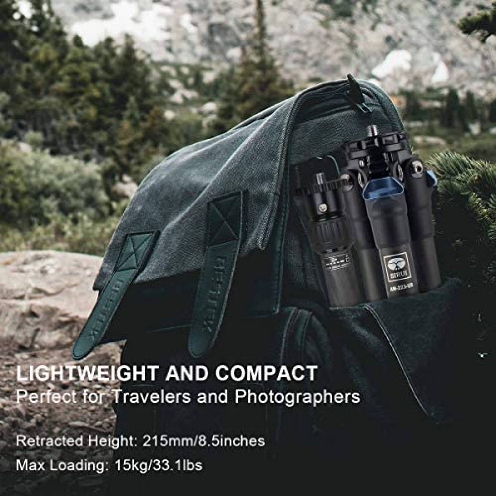 Mini tripode Sirui AM223 de fibra de carbono -Negro