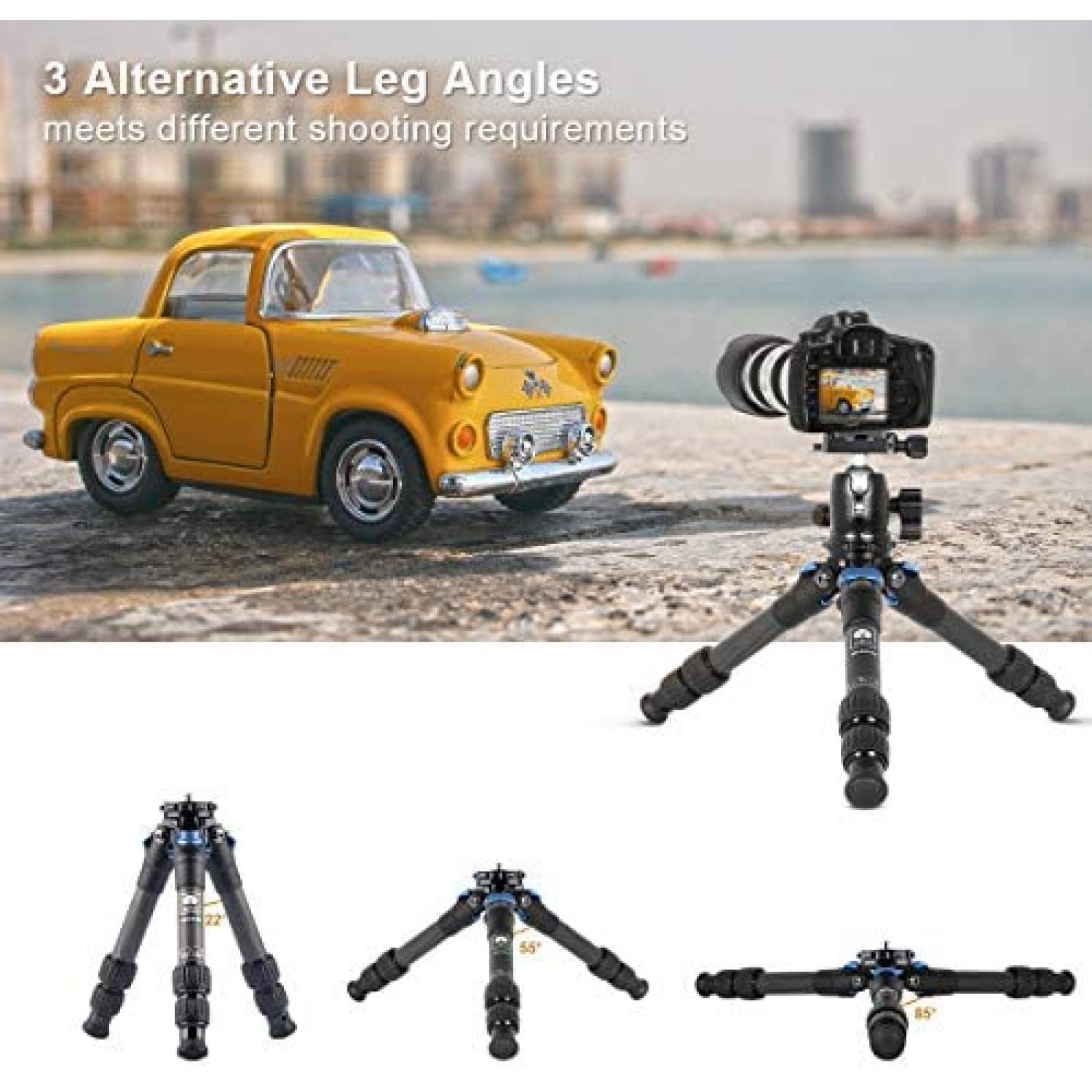 Mini tripode Sirui AM223 de fibra de carbono -Negro