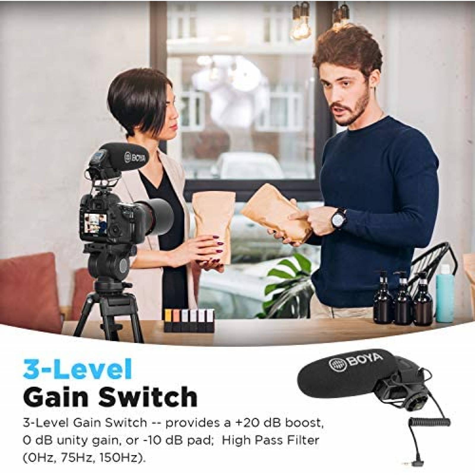 Microfono Cardioide BOYA 20 hz - 20 khz 85 dB 3.5mm -Negro