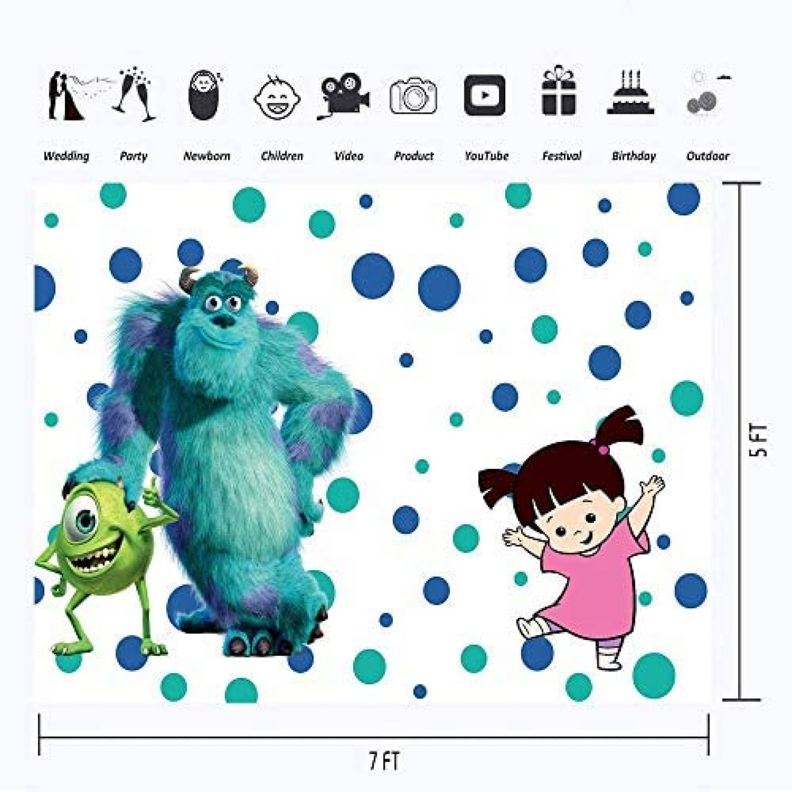 Fondo fotografia YouRan Monsters Inc Fiesta Cumpleaños