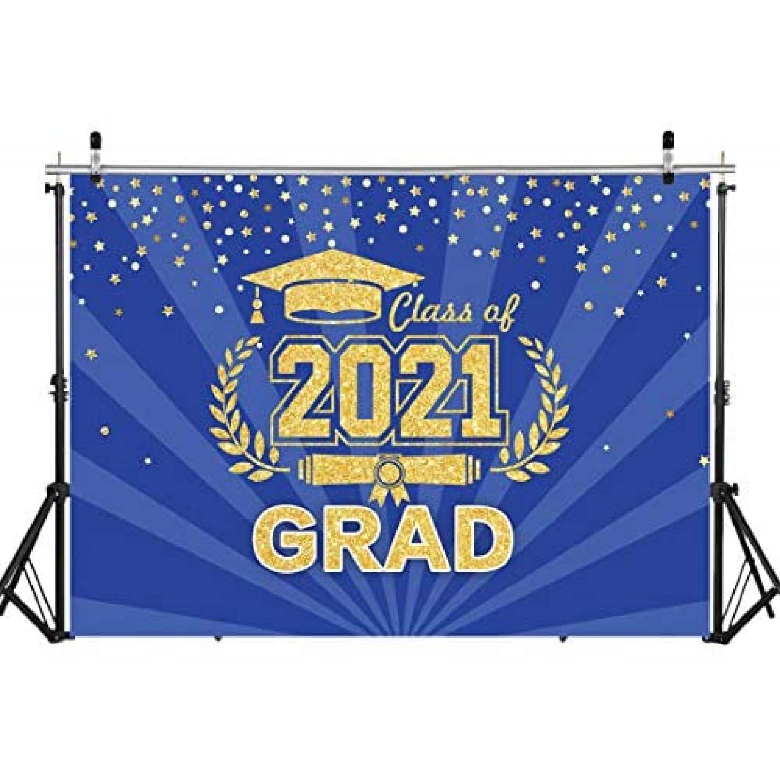 Fondo WOLADA de 7x5ft para ceremonia de graduacion -Azul