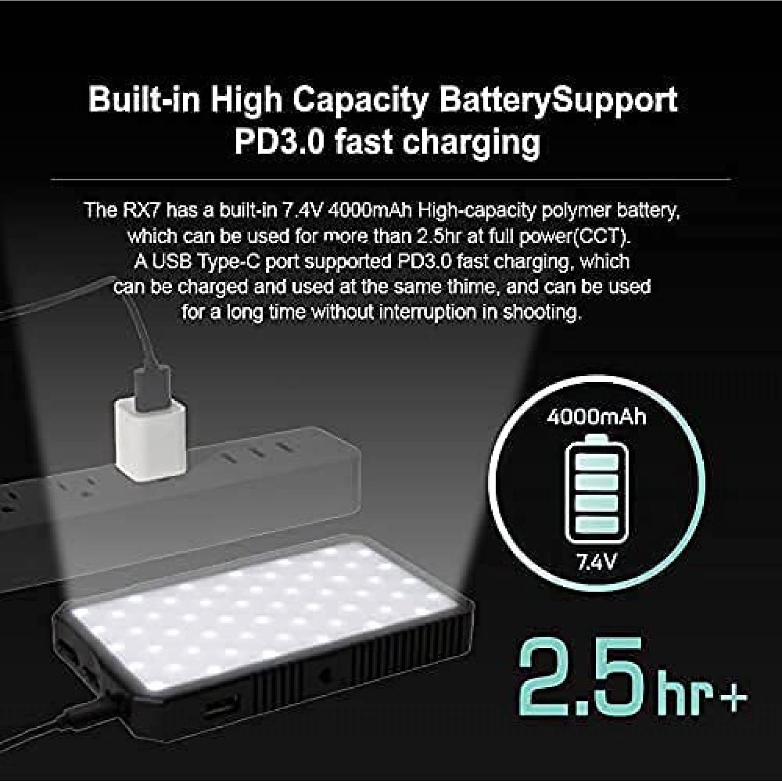 Luz LED Pilotcine ARX7 Atomcube RGB 18W Ajustable -Gris