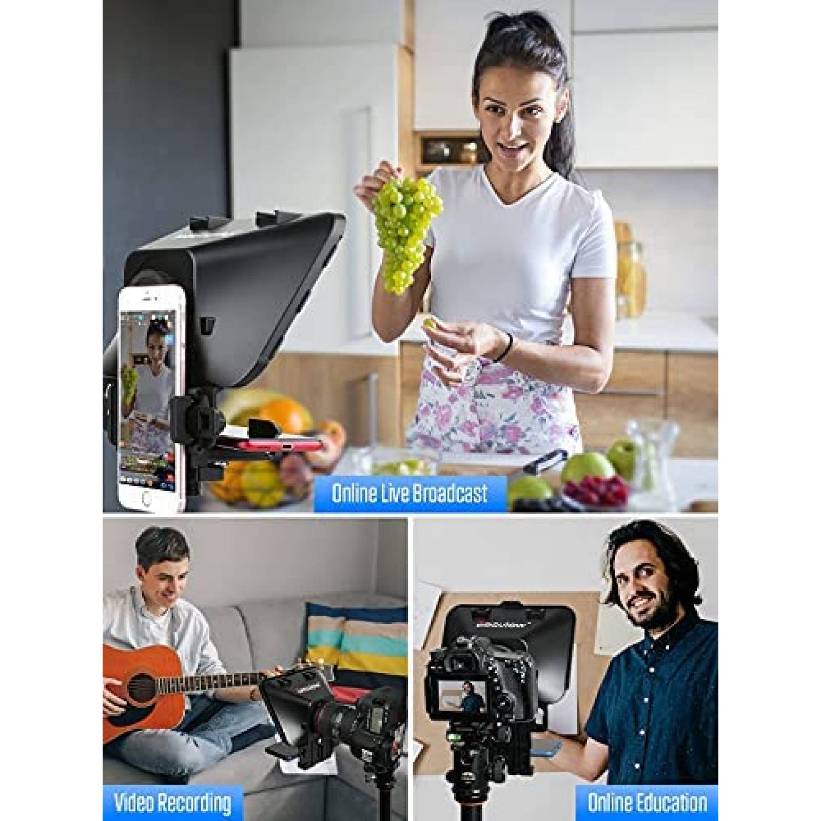 Telepronter para tablet Desview T3 11" con control -Negro