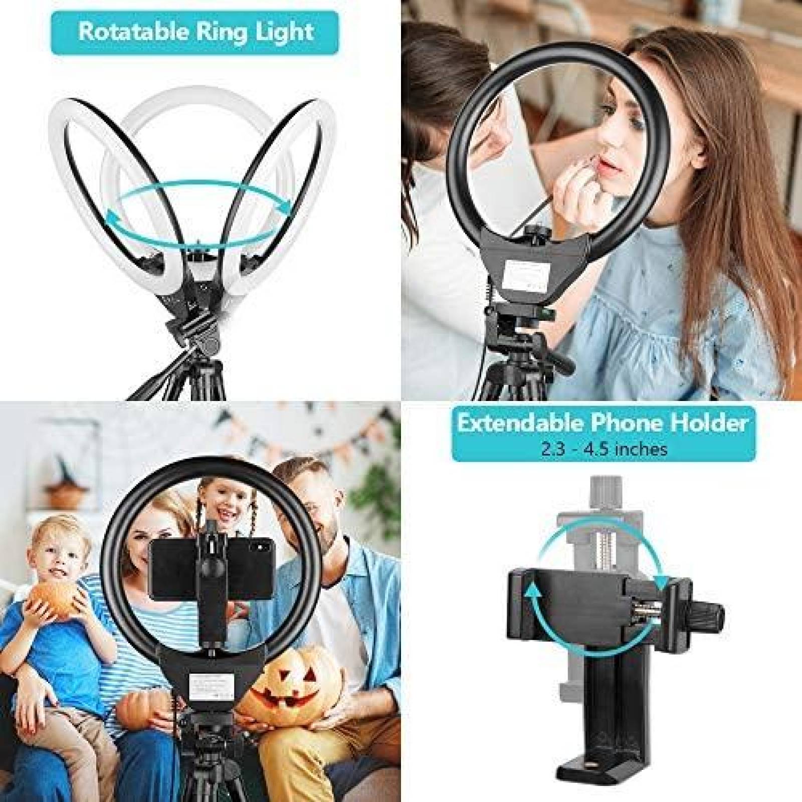 Aro de Luz Sensyne Luces LED de 10"+Tripie Extendible de 50"