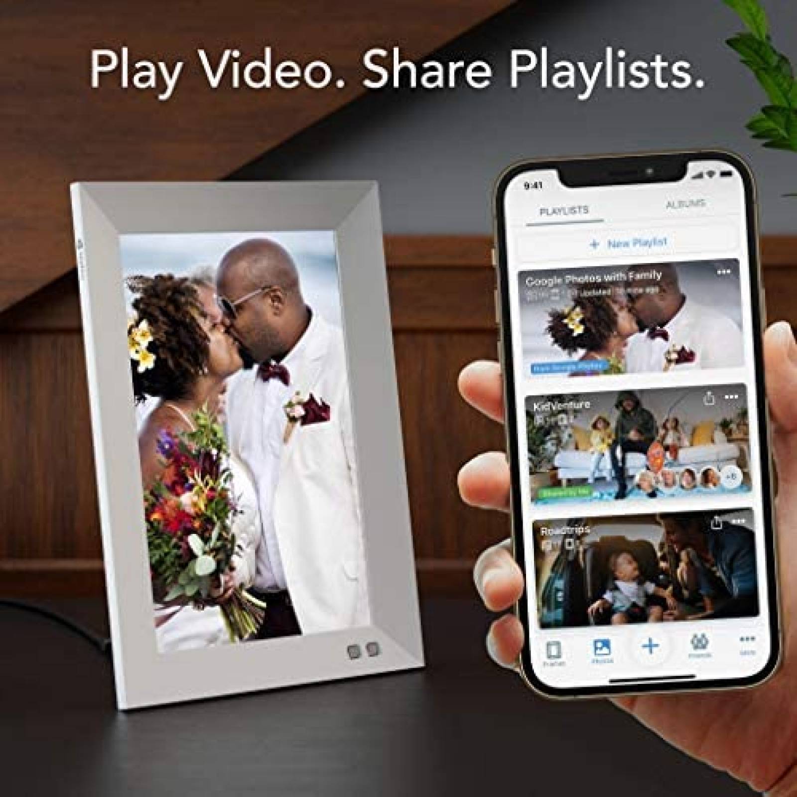 Marco de fotos digital Nixplay de 10.1" inteligente -Blanco