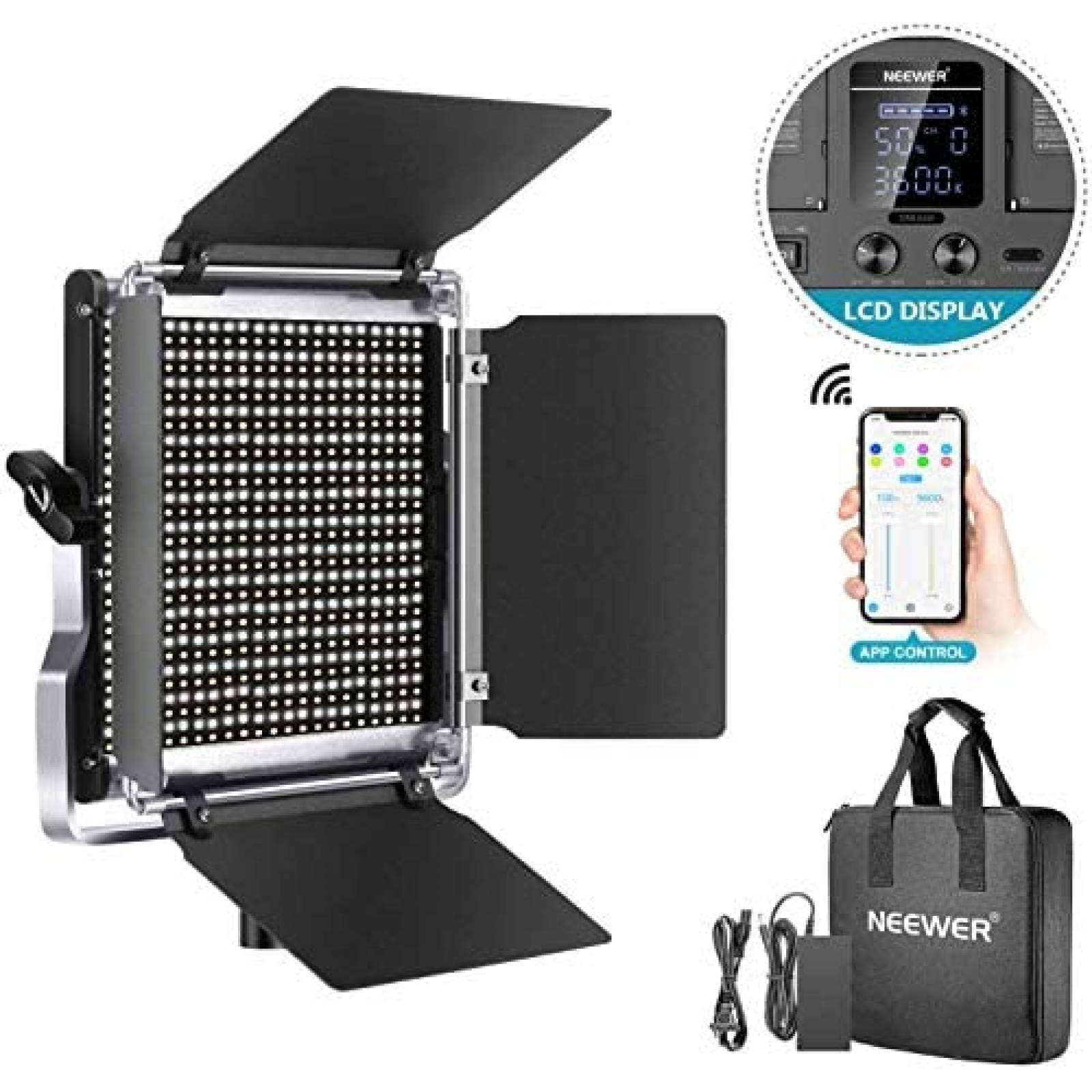Kit Iluminacion Neewer SNL660 660 LED 3200K-5600K -Negro