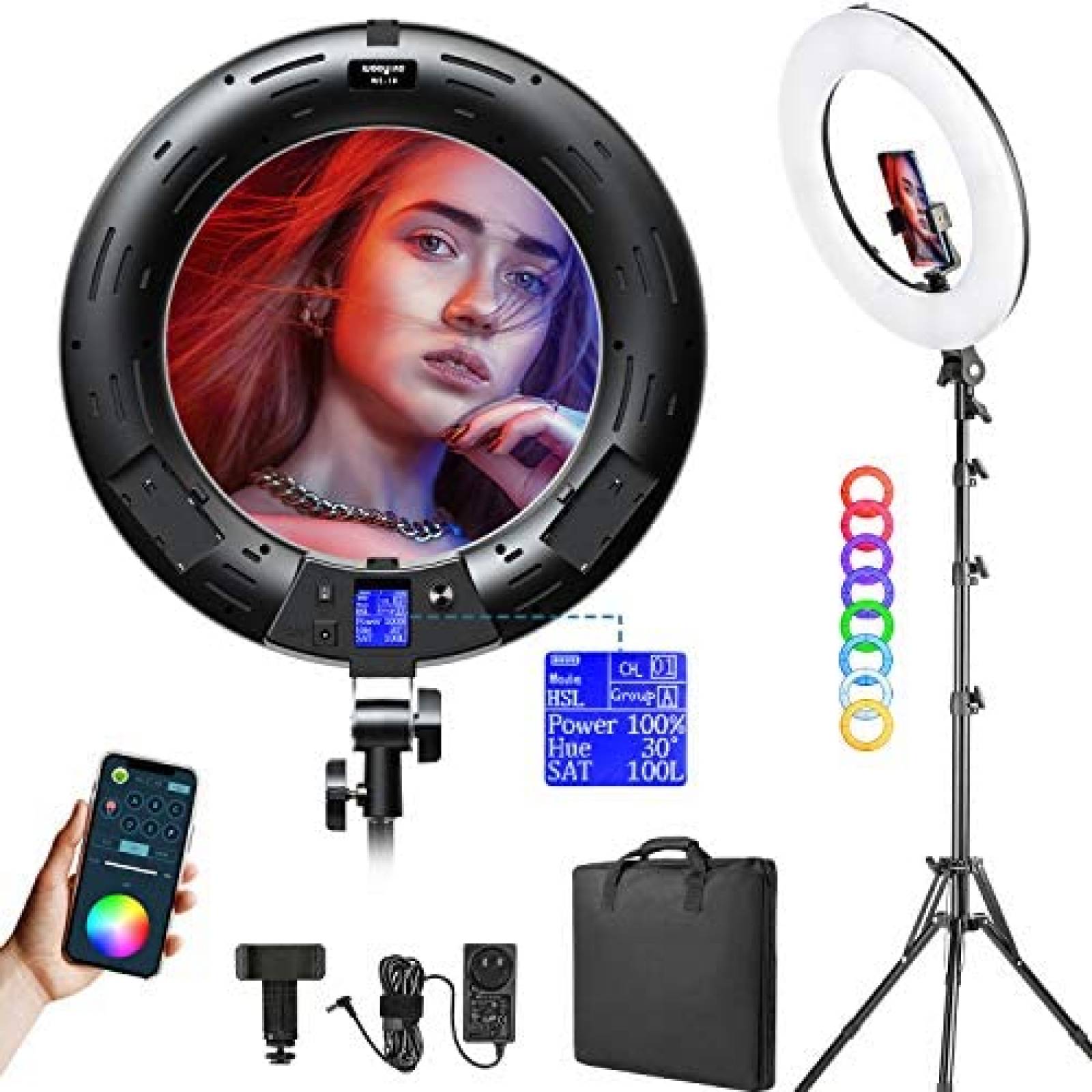 Anillo de Luz Weeylite LED de 8'' con Soporte para Celular