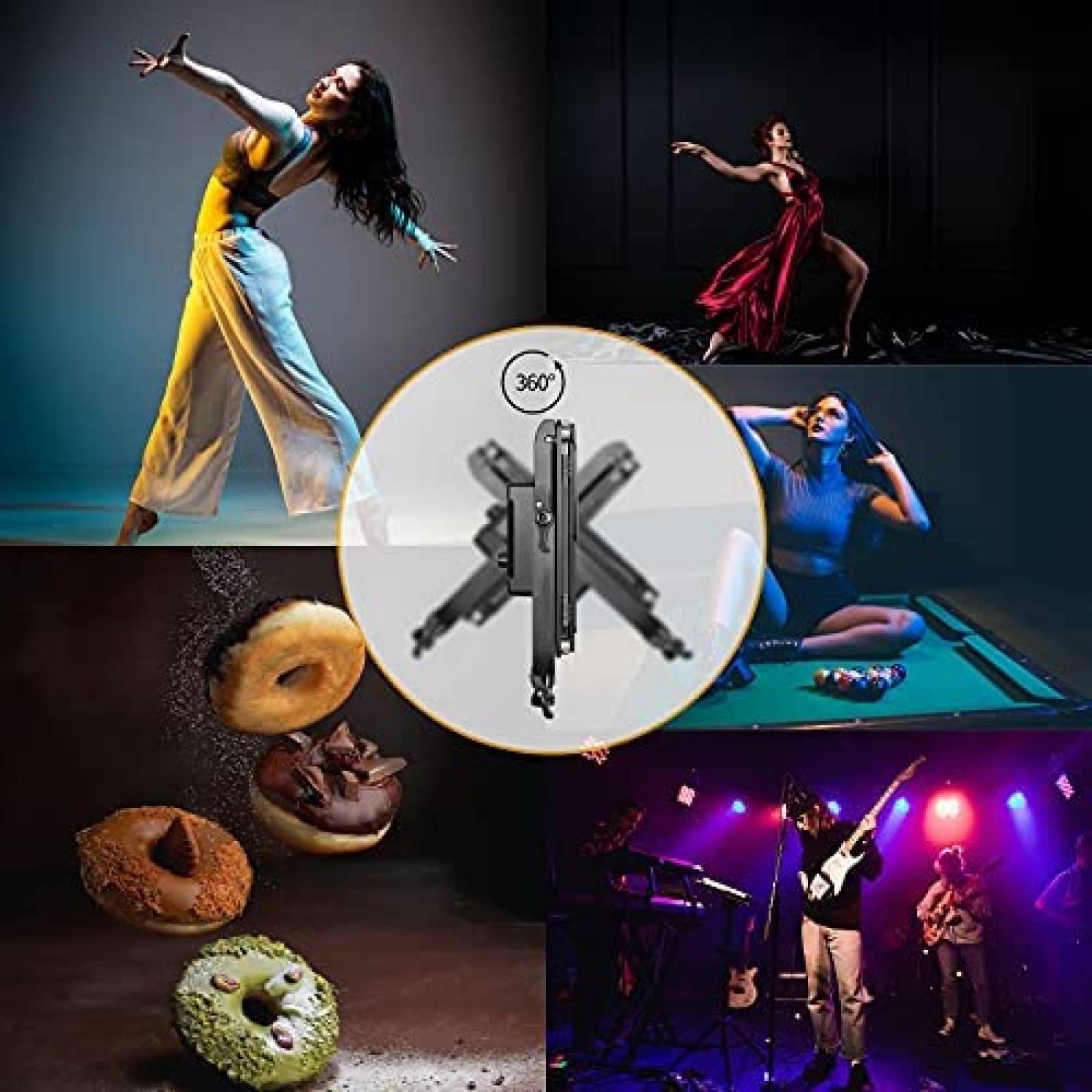 Pack luces fotografia estudio GVM x3 RGB LED 50W -Negro