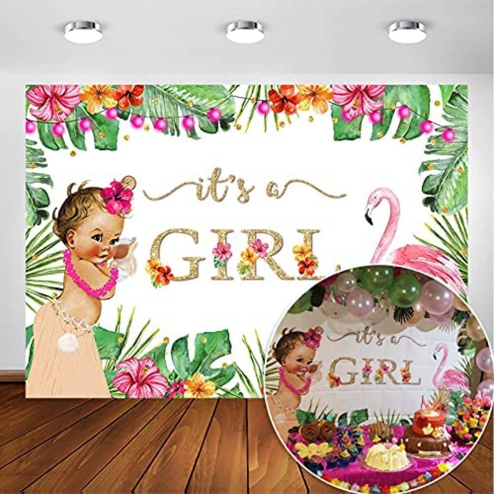 Fondo fotografia Avezano Bebe baby shower fiesta -Blanco