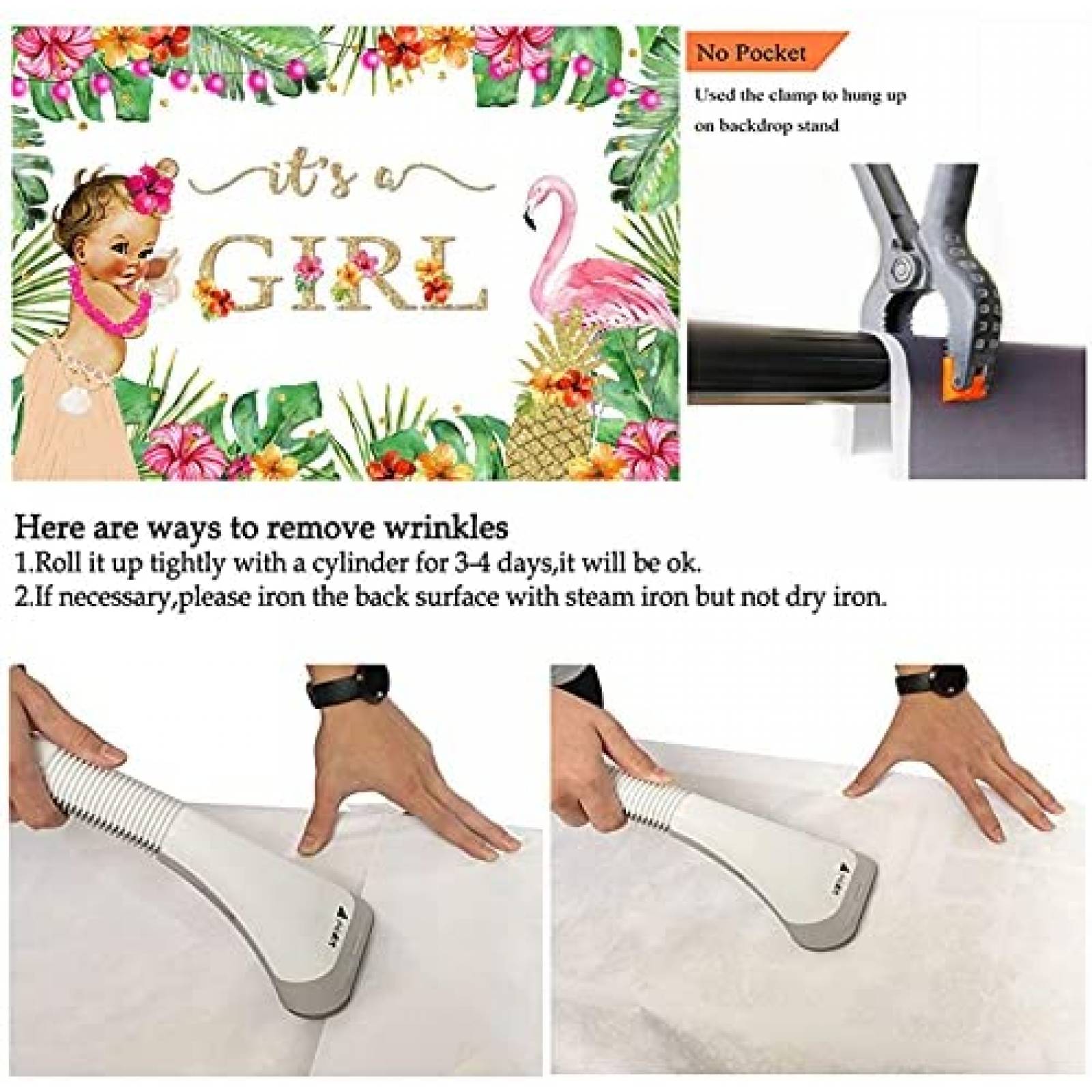 Fondo fotografia Avezano Bebe baby shower fiesta -Blanco