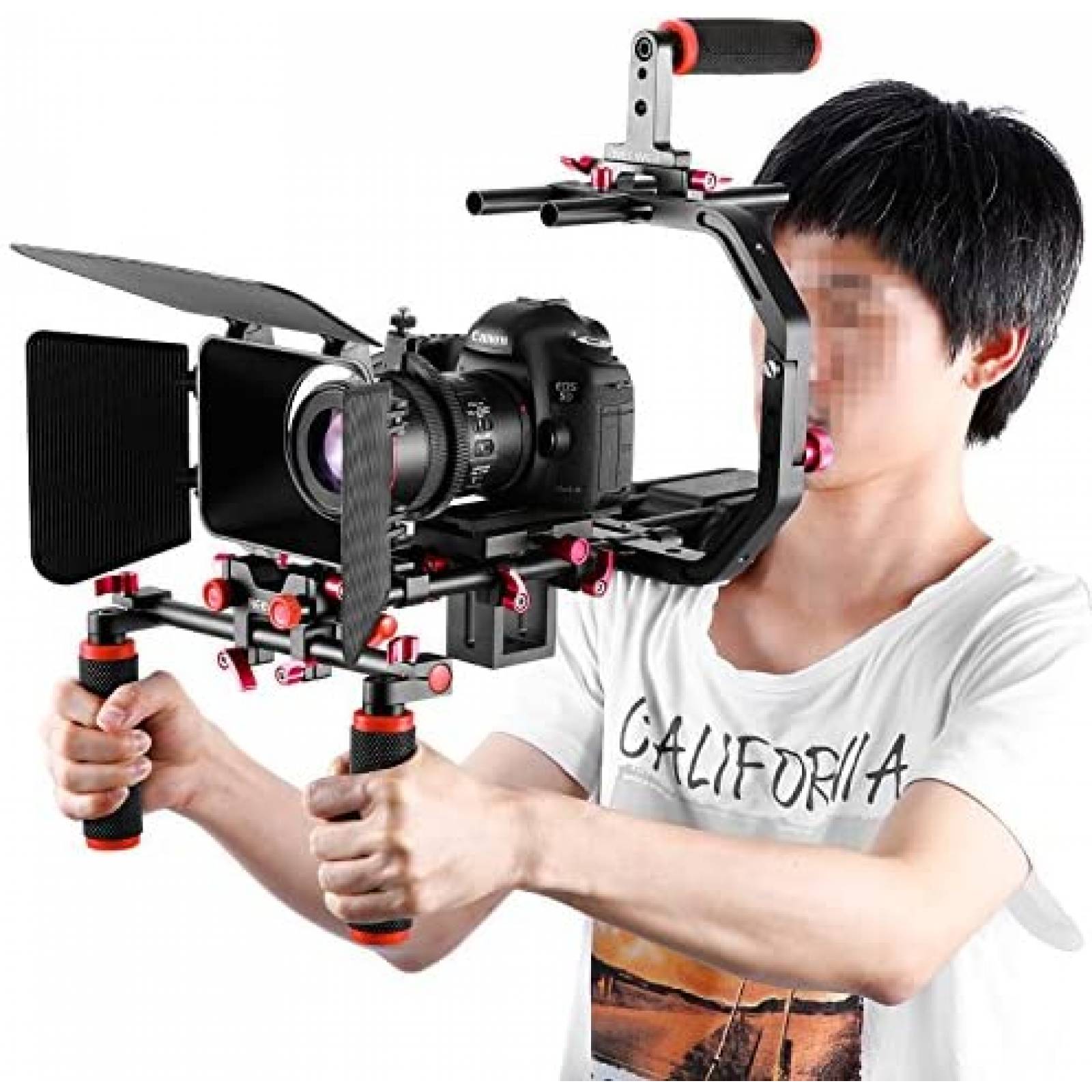 Estabilizador para Camara Neewer DSLR Rod 15mm -Rojo/Negro