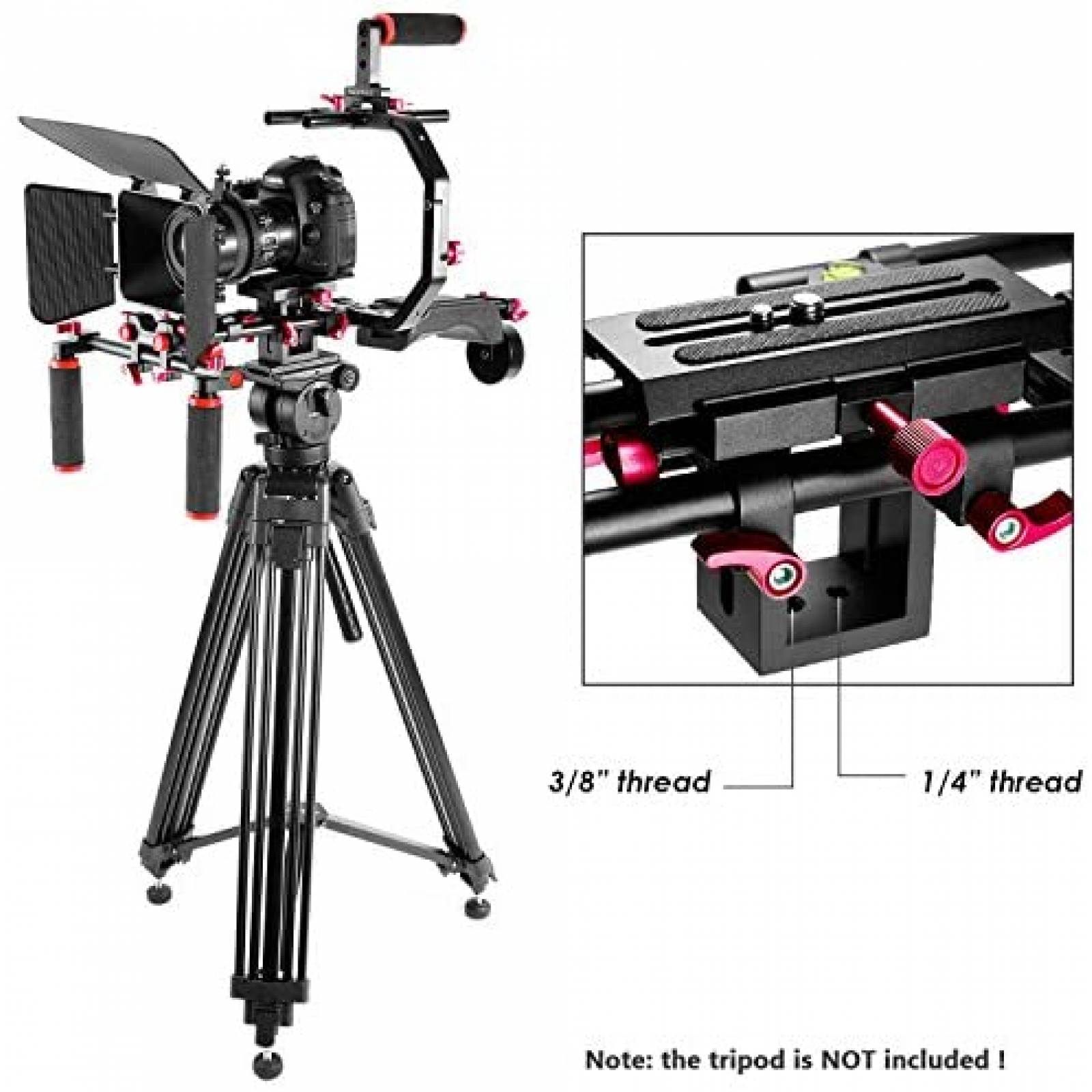 Estabilizador para Camara Neewer DSLR Rod 15mm -Rojo/Negro