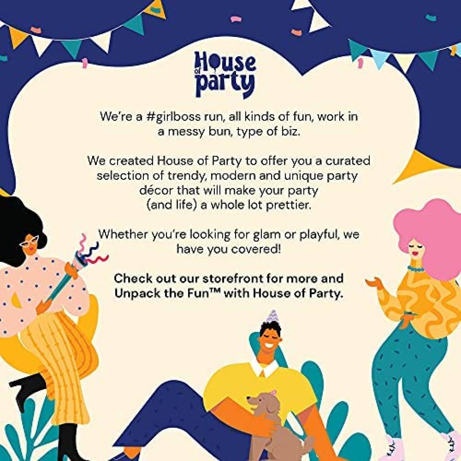 Fondo HOUSE OF PARTY paquete de 24 para fiesta -Plateado