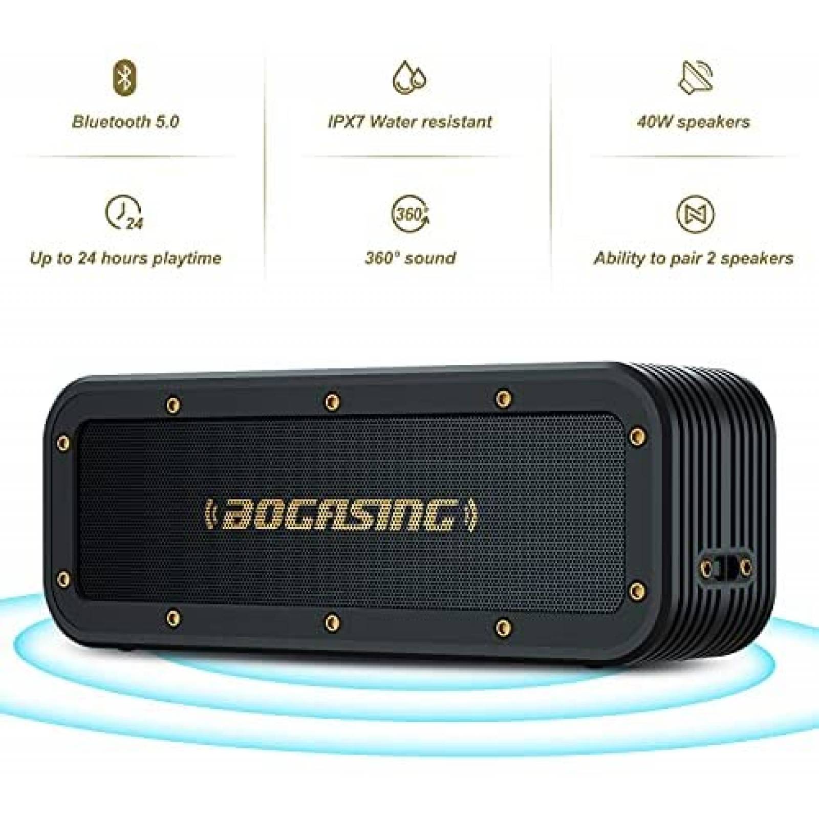 Bocina Portatil BOGASING M4 Bluetooth 5.0 40W -Negro