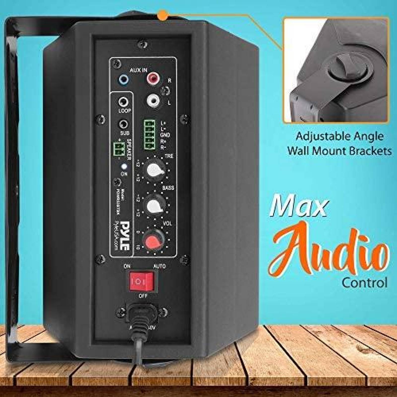 Sistema de altavoces Pyle PDWR53BTBK Montaje pared -Negro