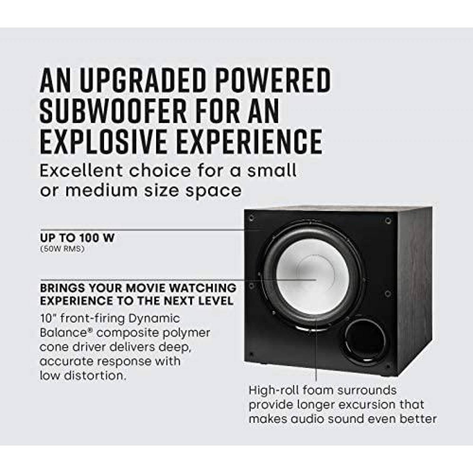 Subwoofer Polk Audio PSW108 10" 100W ajustable 80 a 160 Hz