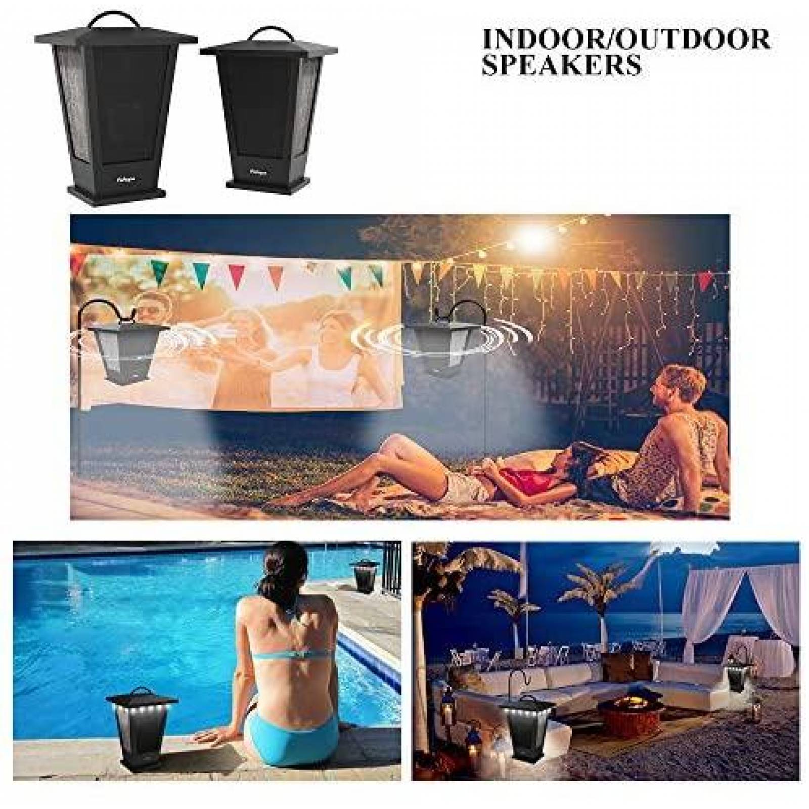 Altavoces Pohopa B210G Bluetooth contra agua paquete de 2