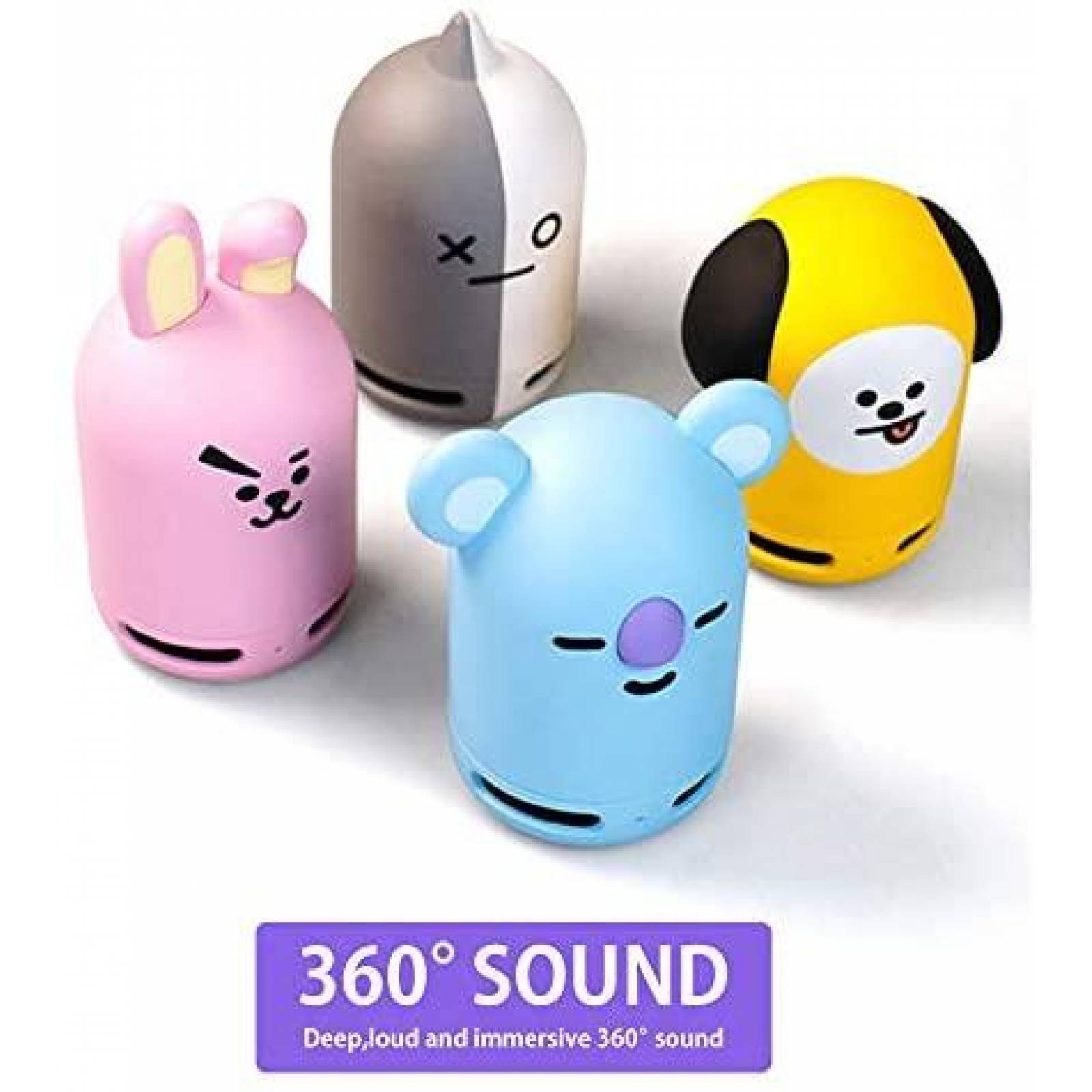 Bocinas BT21 BTS COOKY + SHOOKY Bluetooth de 360 Grados