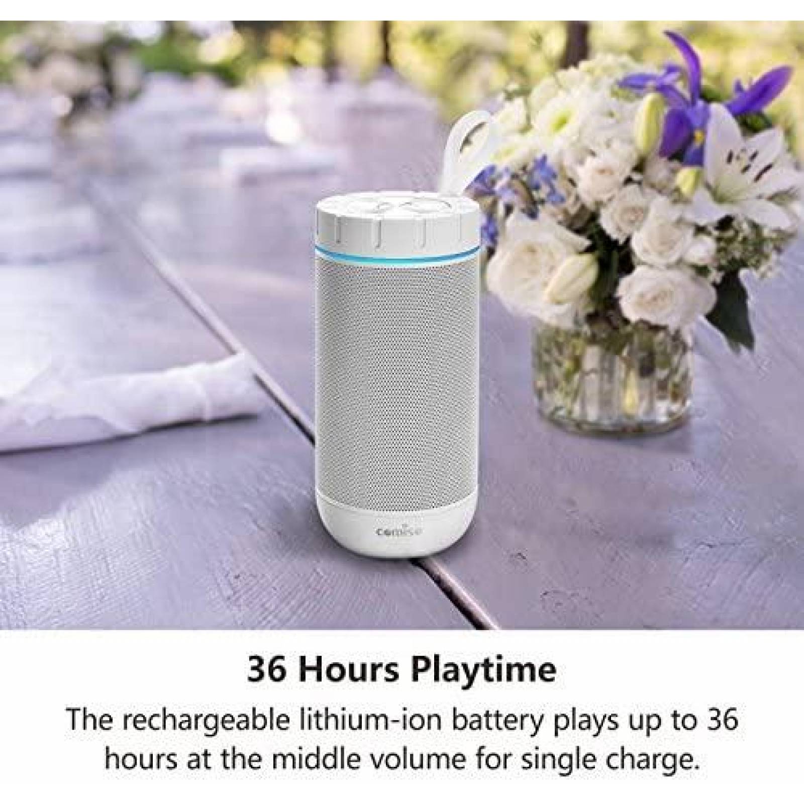 Bocina COMISO IPX5 A Prueba de Agua Inalambrica -Blanco