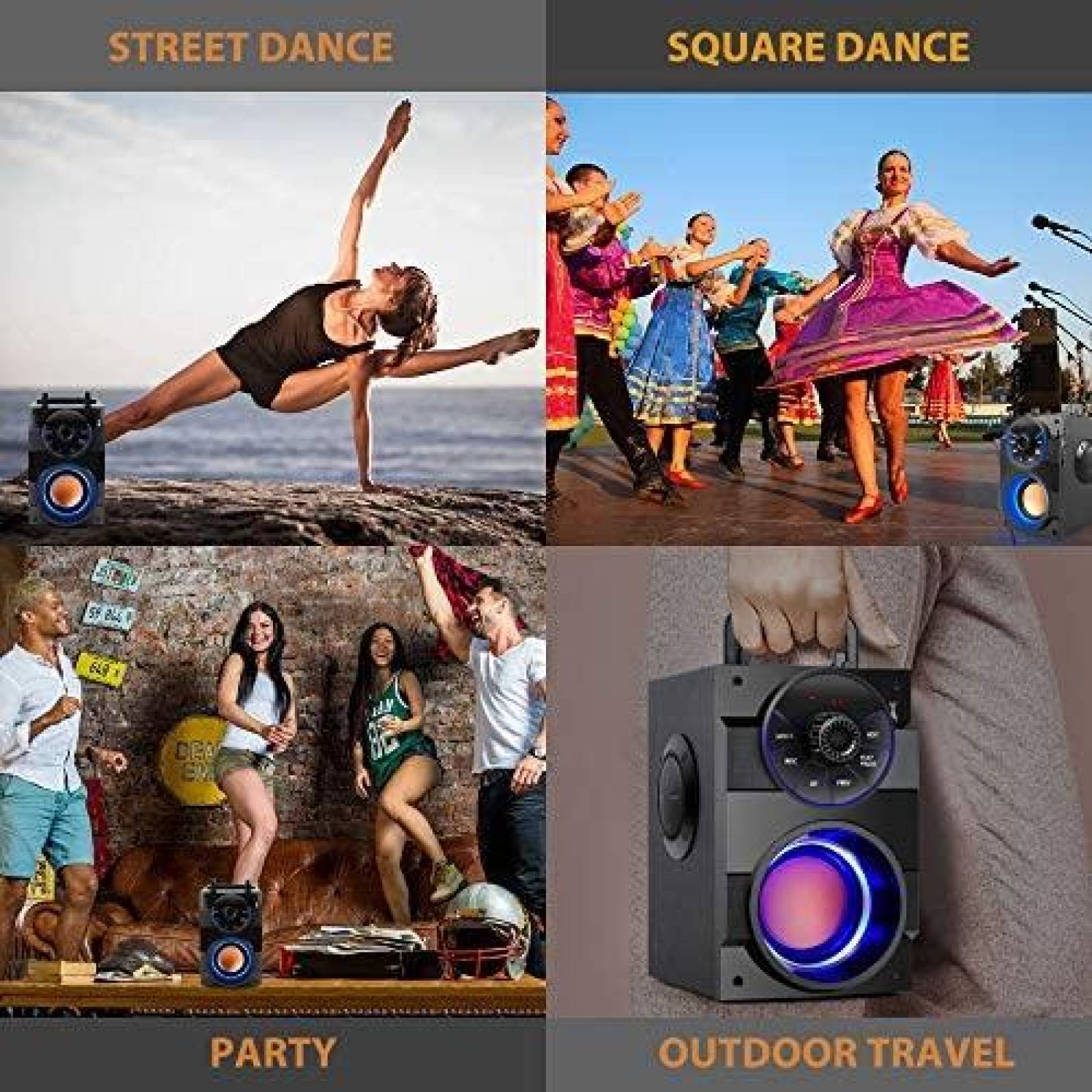 Bocina TAMPROAD Bluetooth Portatil con Subwoofer y Control