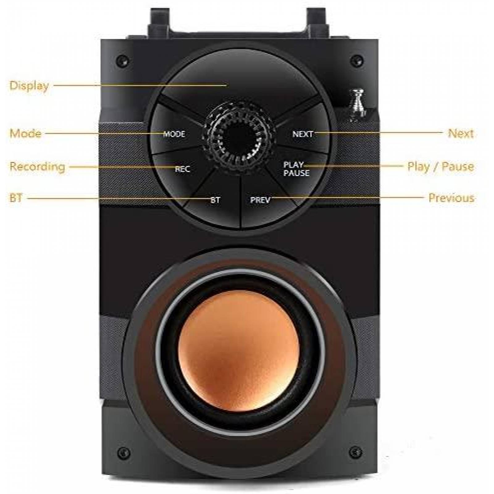 Bocina TAMPROAD Bluetooth Portatil con Subwoofer y Control