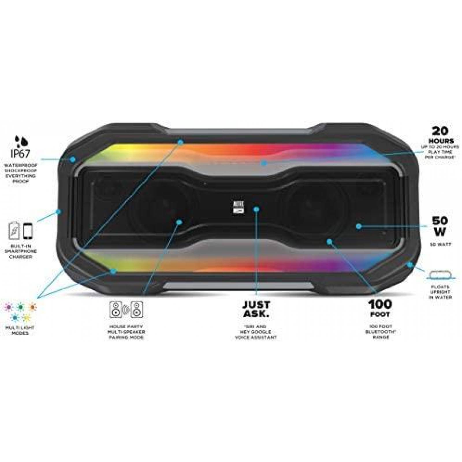 Bocina Bluetooth Portatil Altec Lansing ROCKBOX XL -Negro