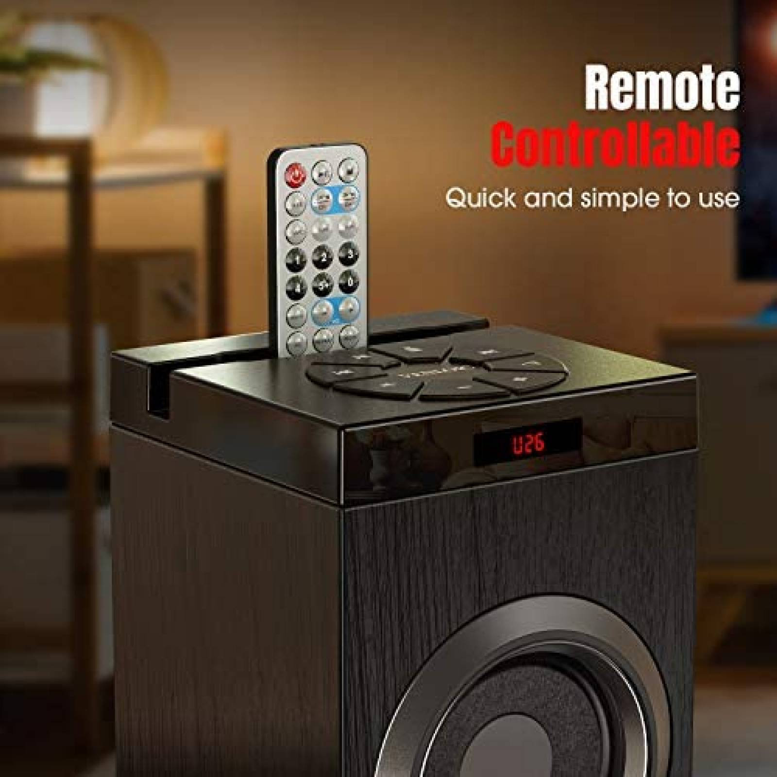 Bocina Venloic VLCT-149 Estereo Bluetooth de Pie -Negro