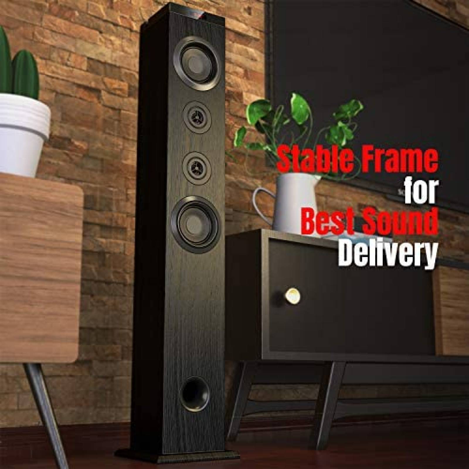 Bocina Venloic VLCT-149 Estereo Bluetooth de Pie -Negro