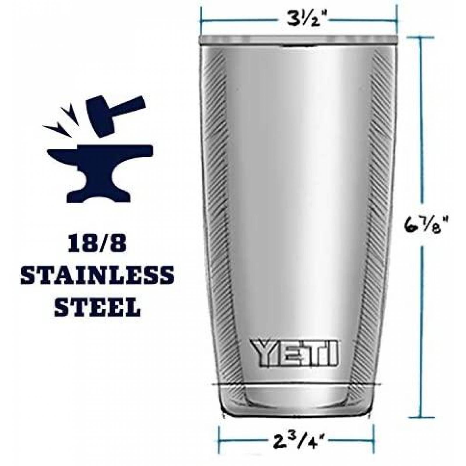 Vaso YETI 20 oz Aislado Al Vacio Acero Inoxidable -Rojo