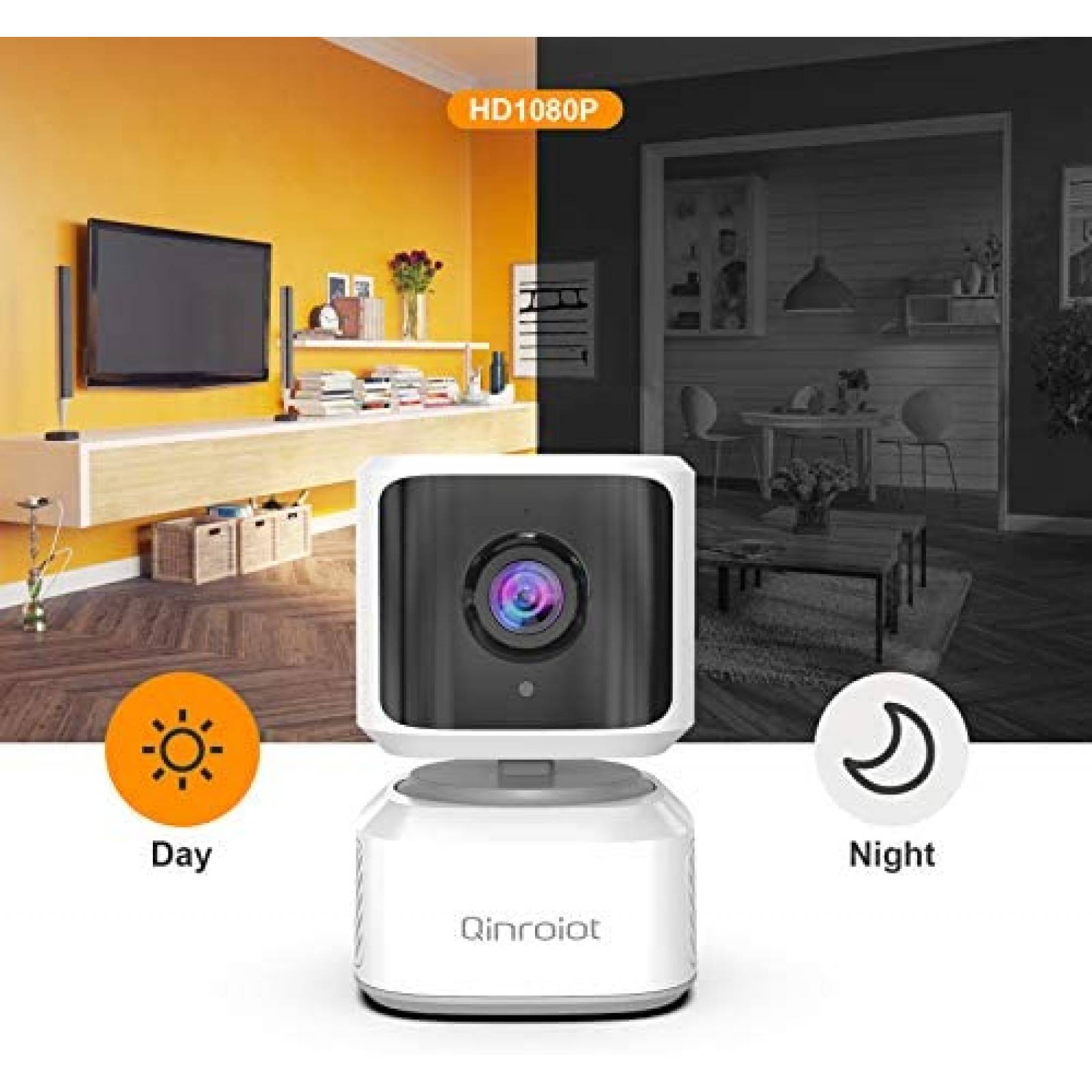 Camara de Seguridad Qinroiot 1080P HD Vision Nocturna
