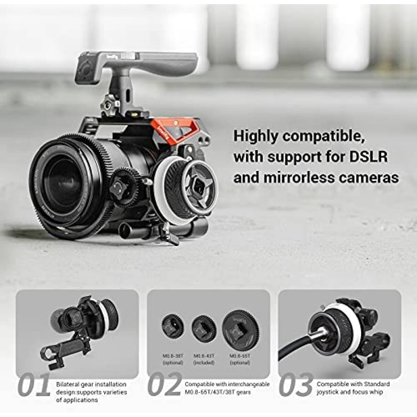 Enfoque de Seguimiento SmallRig 3010 Abrazadera 15 mm-Negro