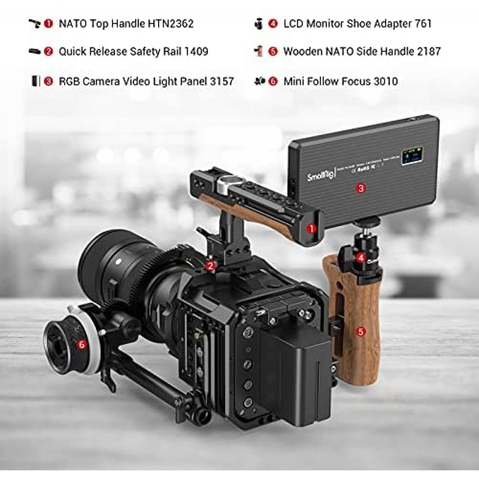 Enfoque de Seguimiento SmallRig 3010 Abrazadera 15 mm-Negro