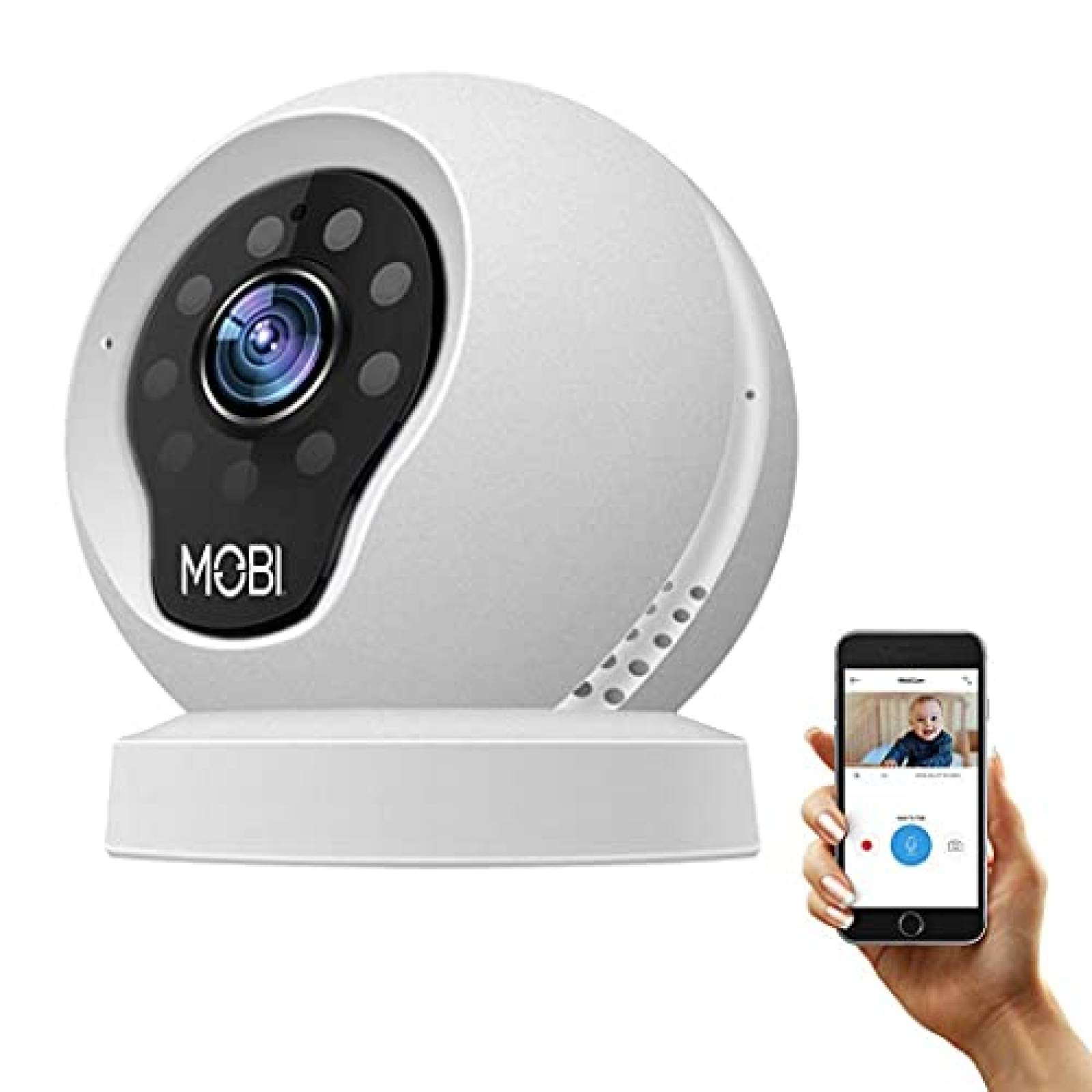 Camara Bebe MOBI Monito Wifi 40 pies Sensor Puerta Ventana