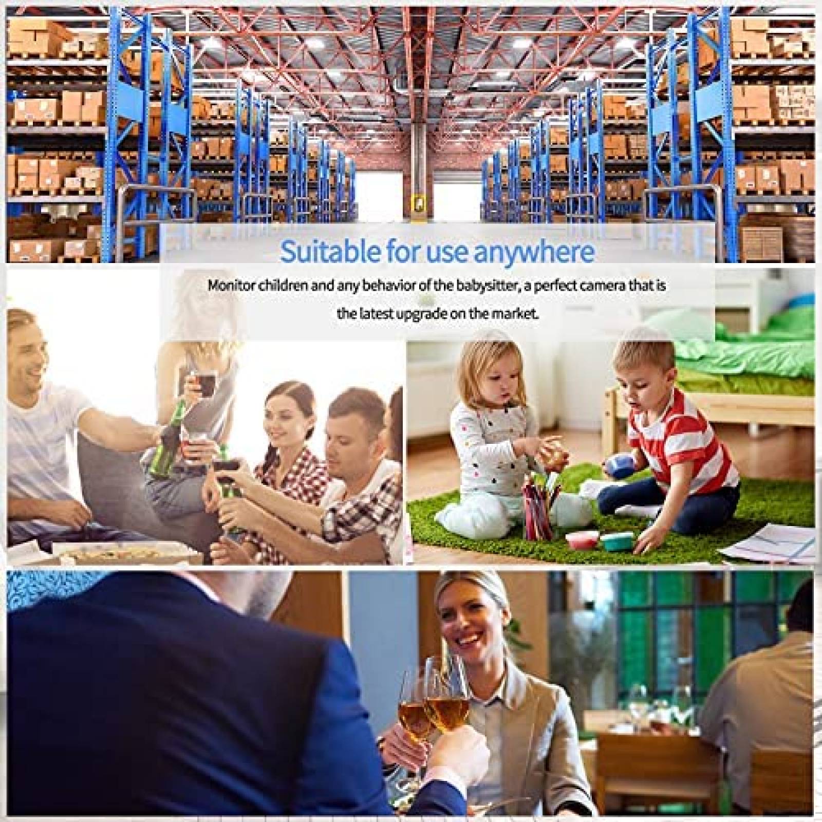 Camara Escondida FYZSJWL en Cargador de 5 Puertos USB -Negro