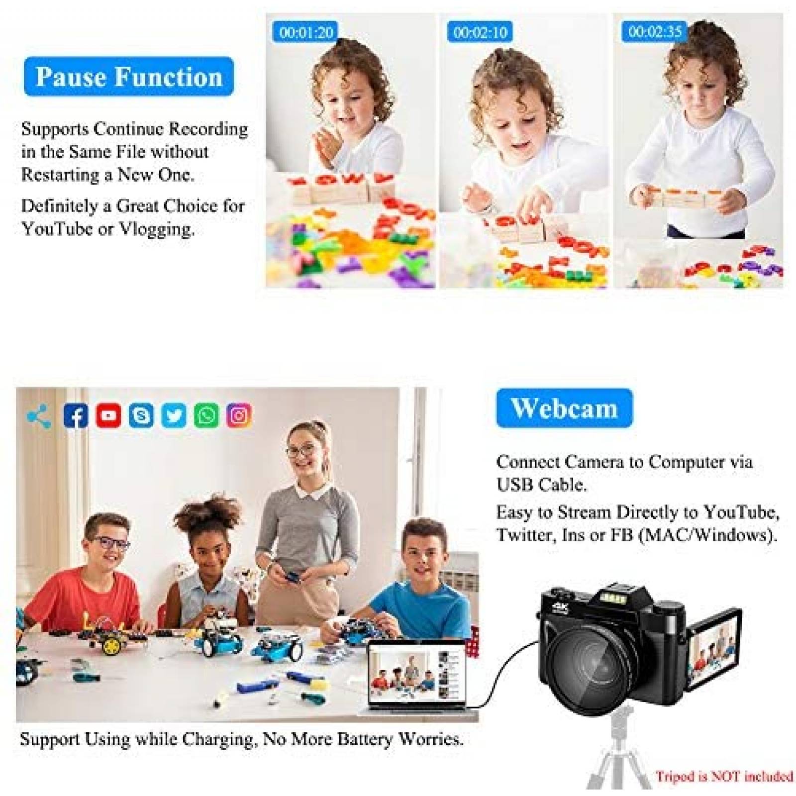 Kit Camara de Video Lincom Tech c/Micro SSD 32GB -Negro