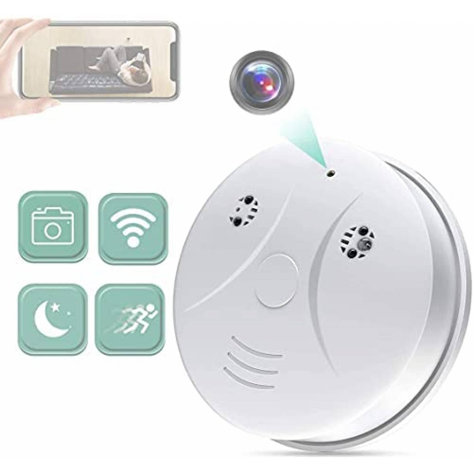 Camara Oculta MINGYY en Detector de Humo 1080P Wifi -Negro