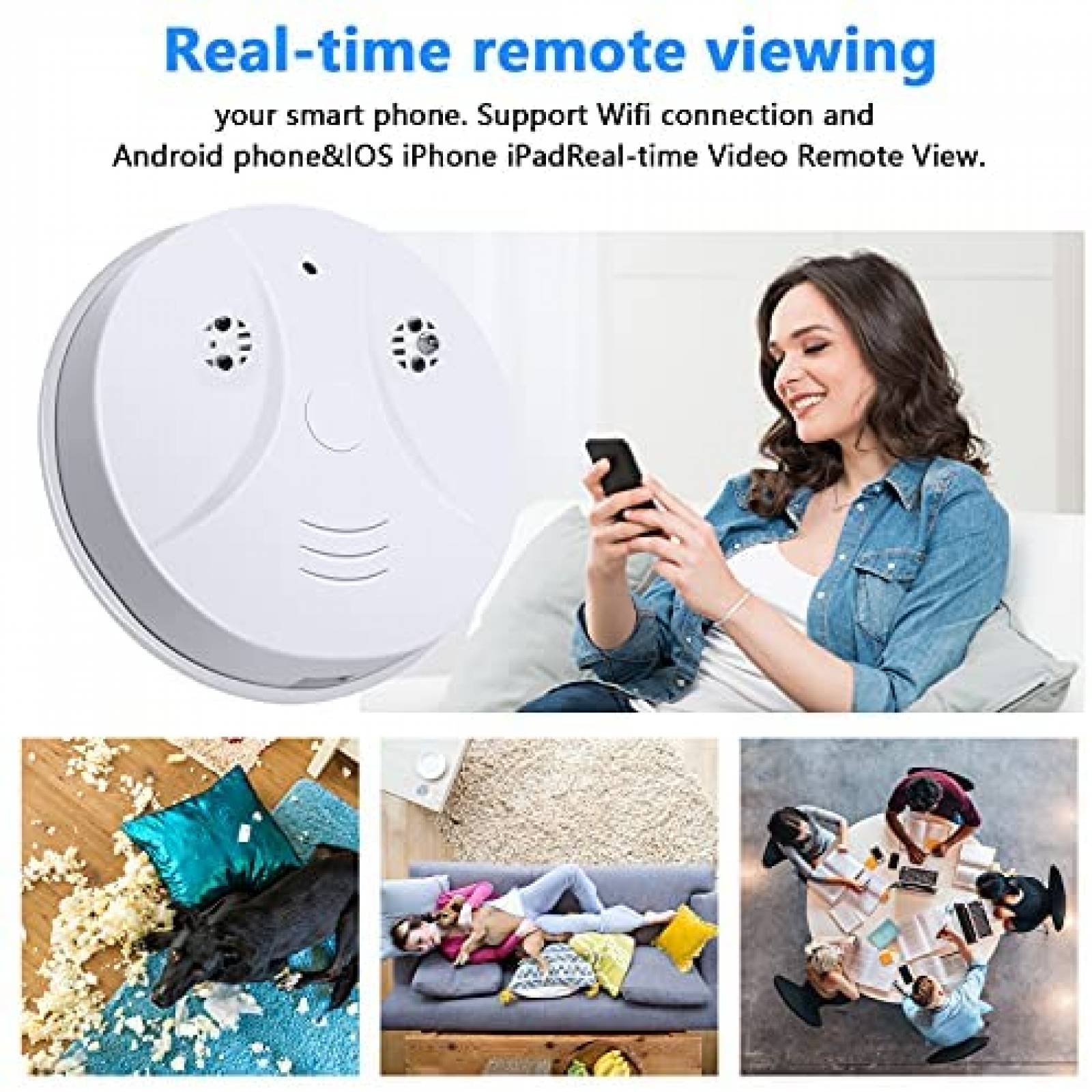 Camara Oculta MINGYY en Detector de Humo 1080P Wifi -Negro