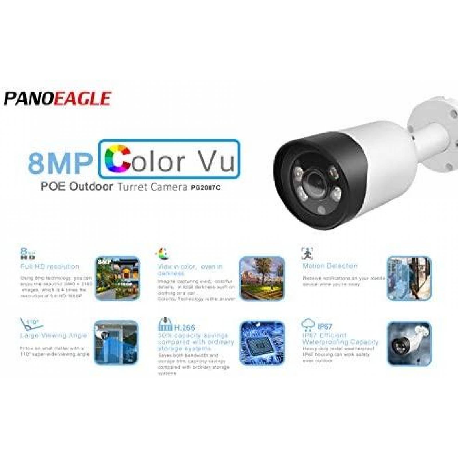Camara seguridad Hikvision Colorvu 2,8mm Impermeable -Blanco