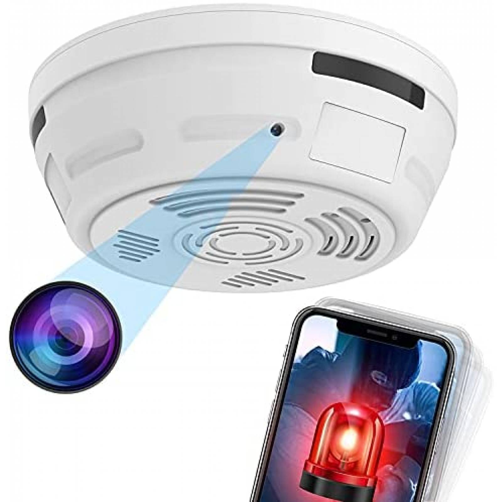 Camara Seguridad nanshiba tipo Detector Humo 1080p Noche