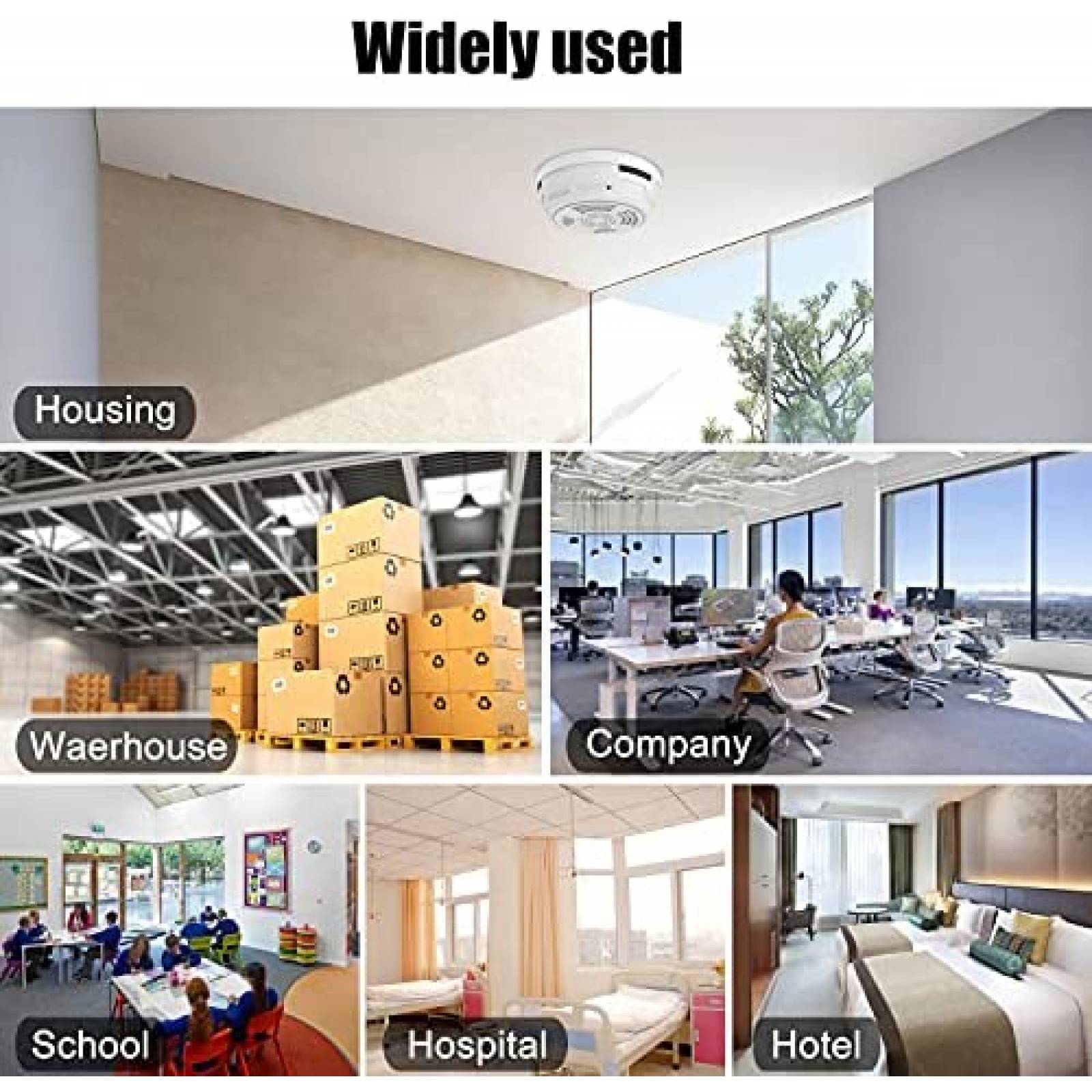 Camara Seguridad nanshiba tipo Detector Humo 1080p Noche