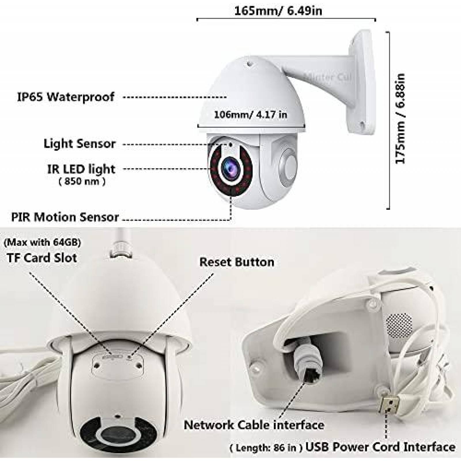 Camara Seguridad Generico Inalambrica Vision nocturna-Blanco