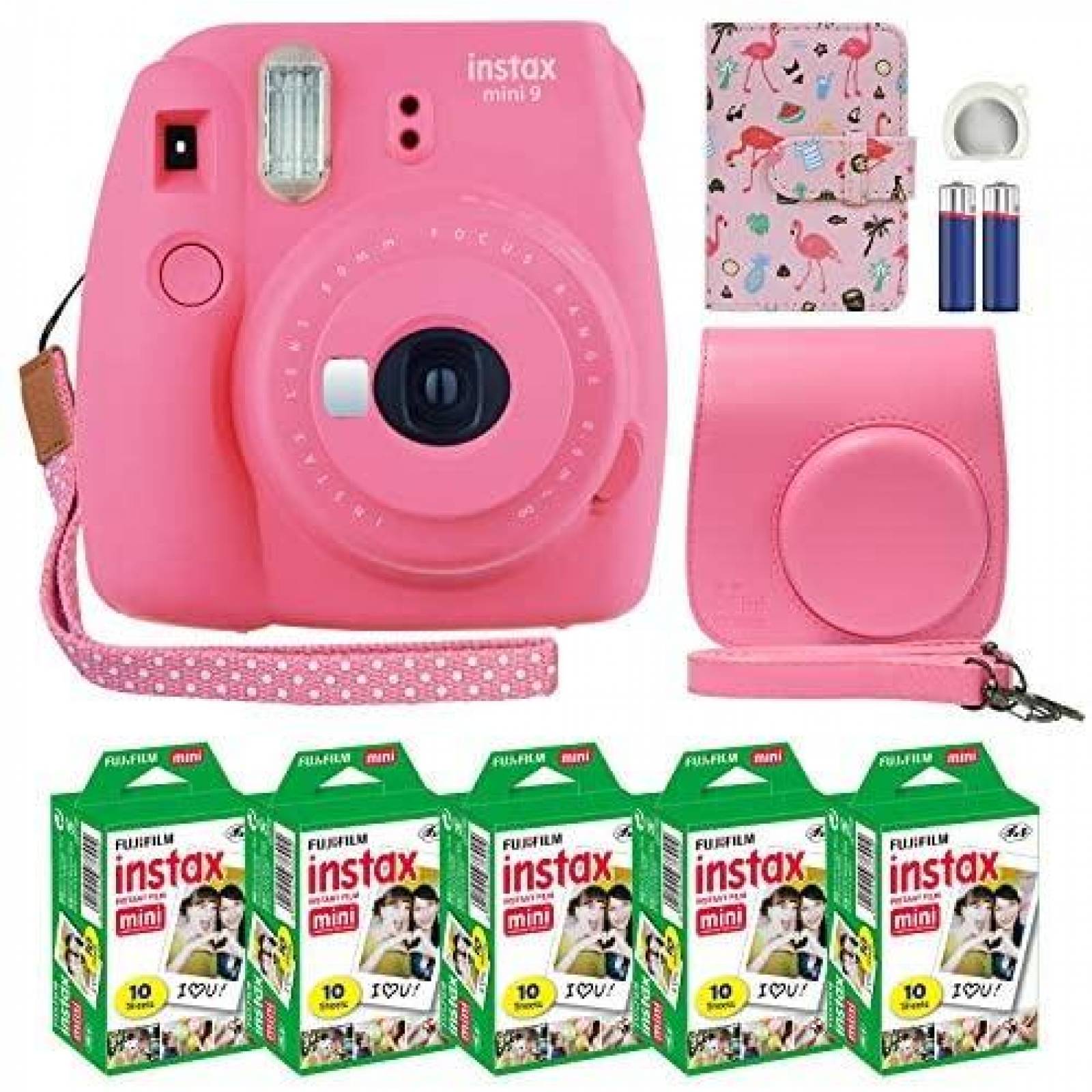 Camara Instantanea Fujifilm Instax Mini 9 50 Cartuchos -Rosa