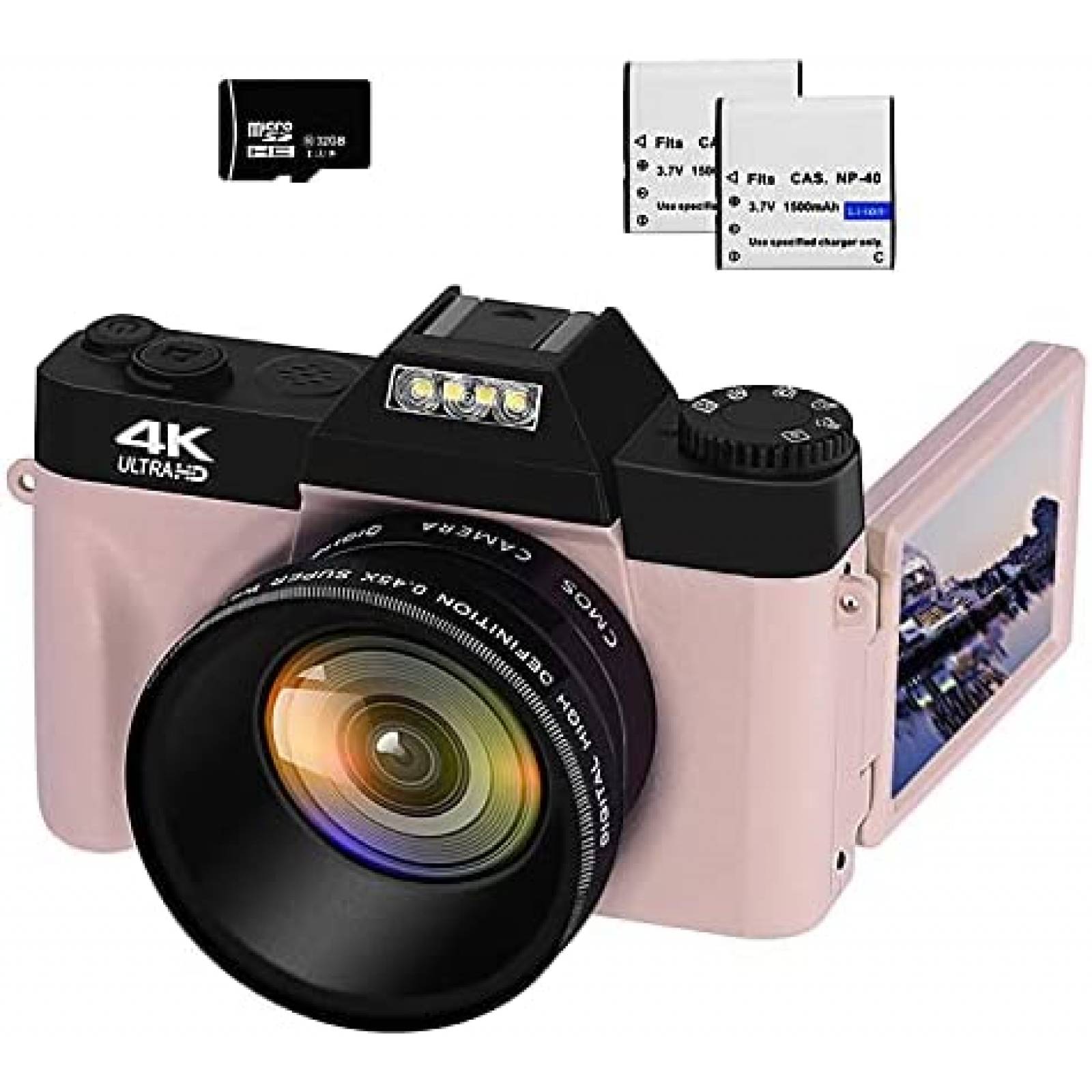 Camara Digital VETEK 4K 48MP 16X Zoom + Micro SD 32GB