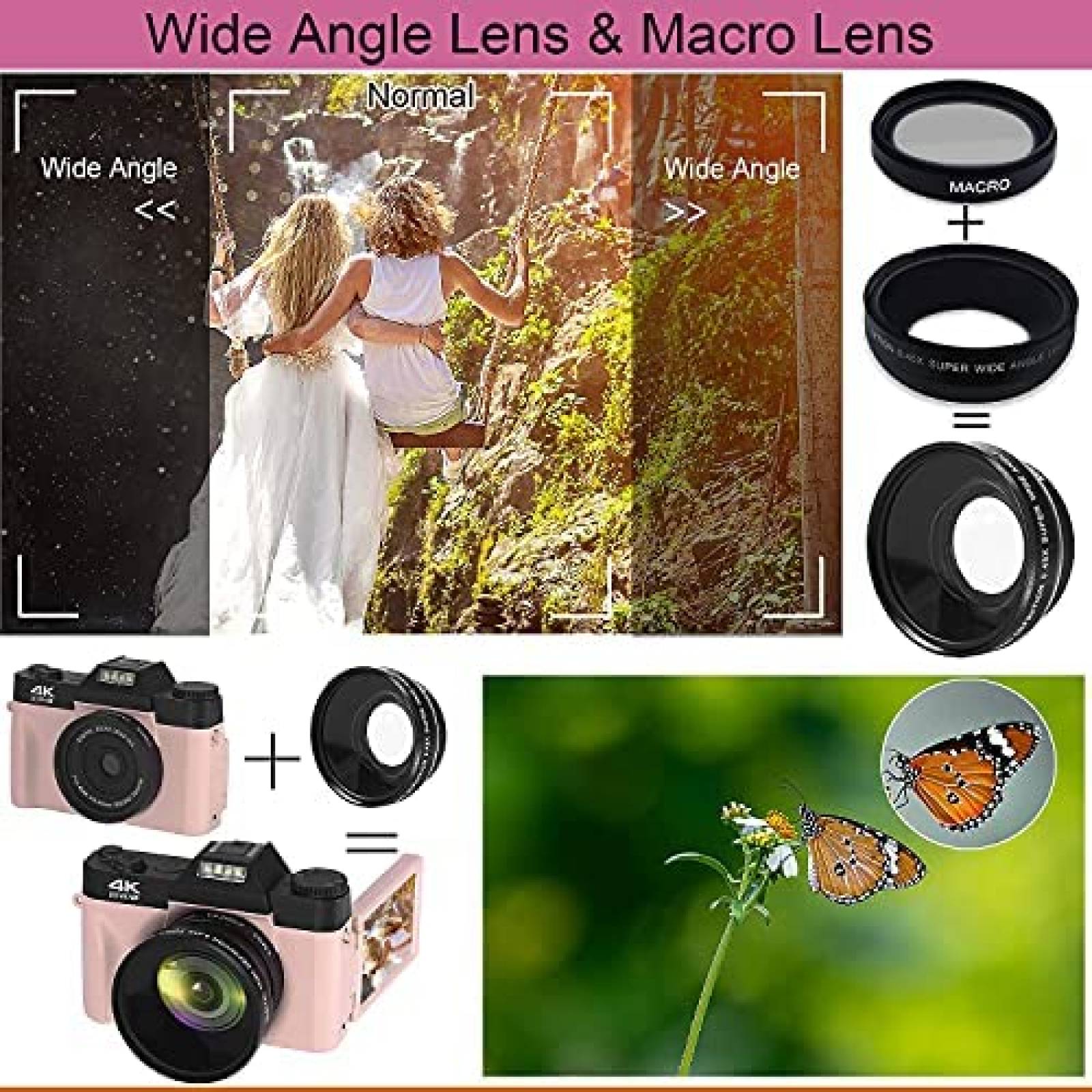 Camara Digital VETEK 4K 48MP 16X Zoom + Micro SD 32GB